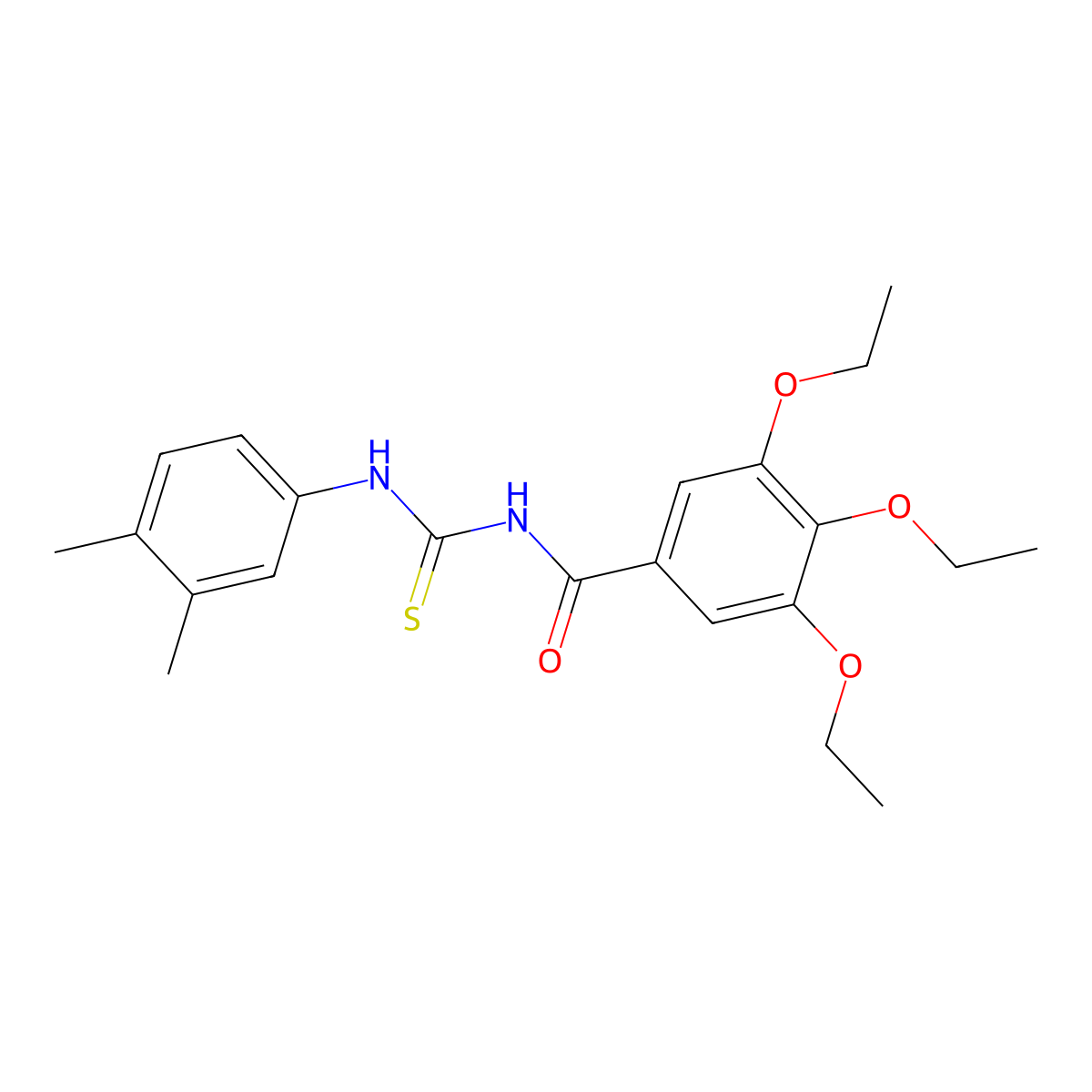 N-[(3,4-dimethylphenyl)carbamothioyl]-3,4,5-triethoxybenzamide molecular structure, CAS 428495-46-9