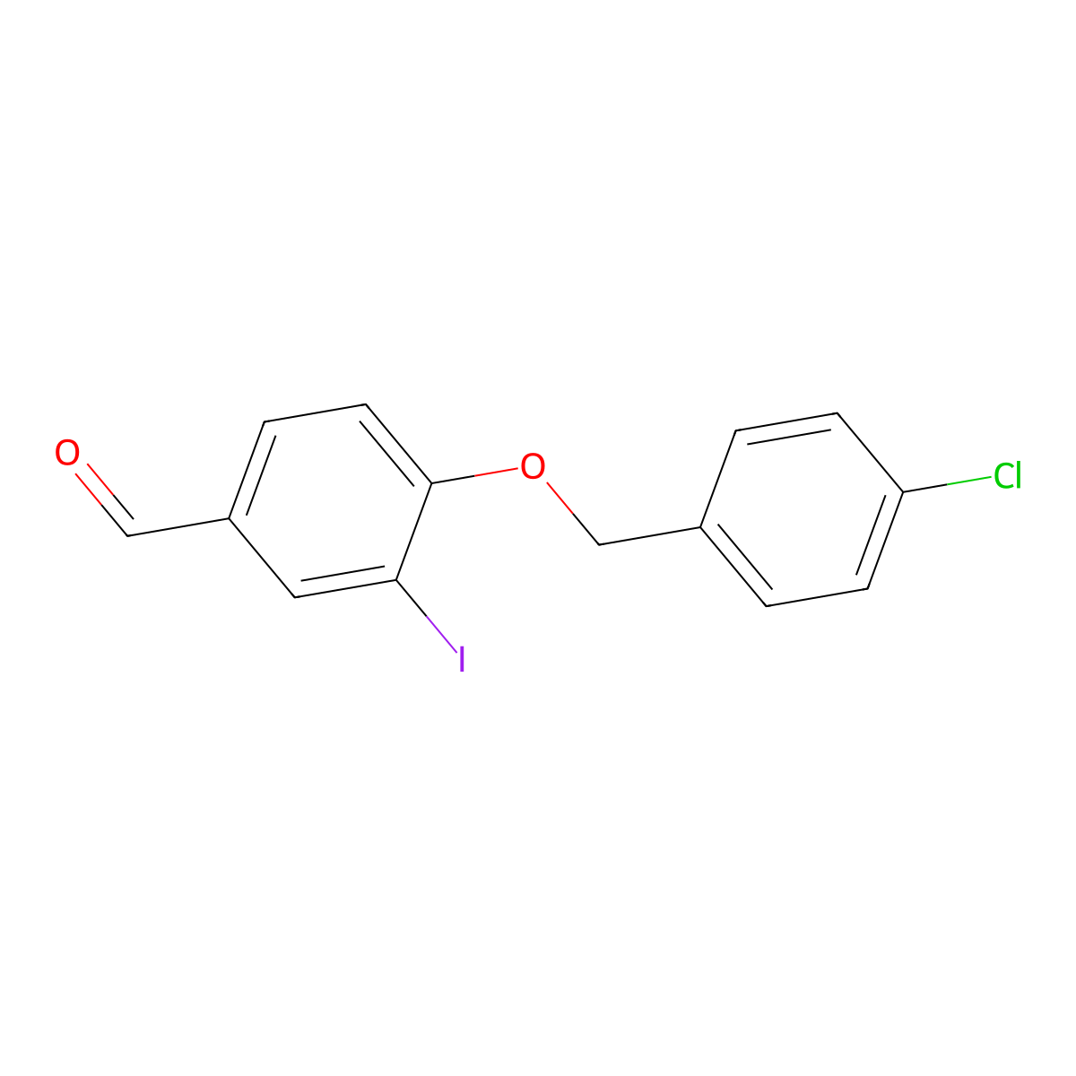 4-[(4-Chlorophenyl)methoxy]-3-iodobenzaldehyde molecular structure, CAS 428495-53-8