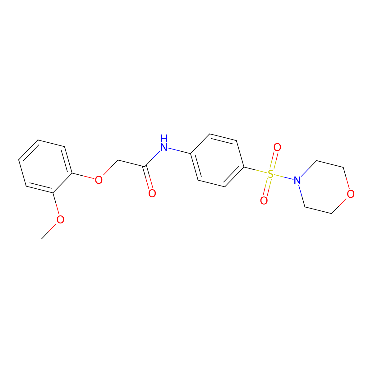 2-(2-methoxyphenoxy)-N-[4-(4-morpholinylsulfonyl)phenyl]acetamide molecular structure, CAS 428495-54-9