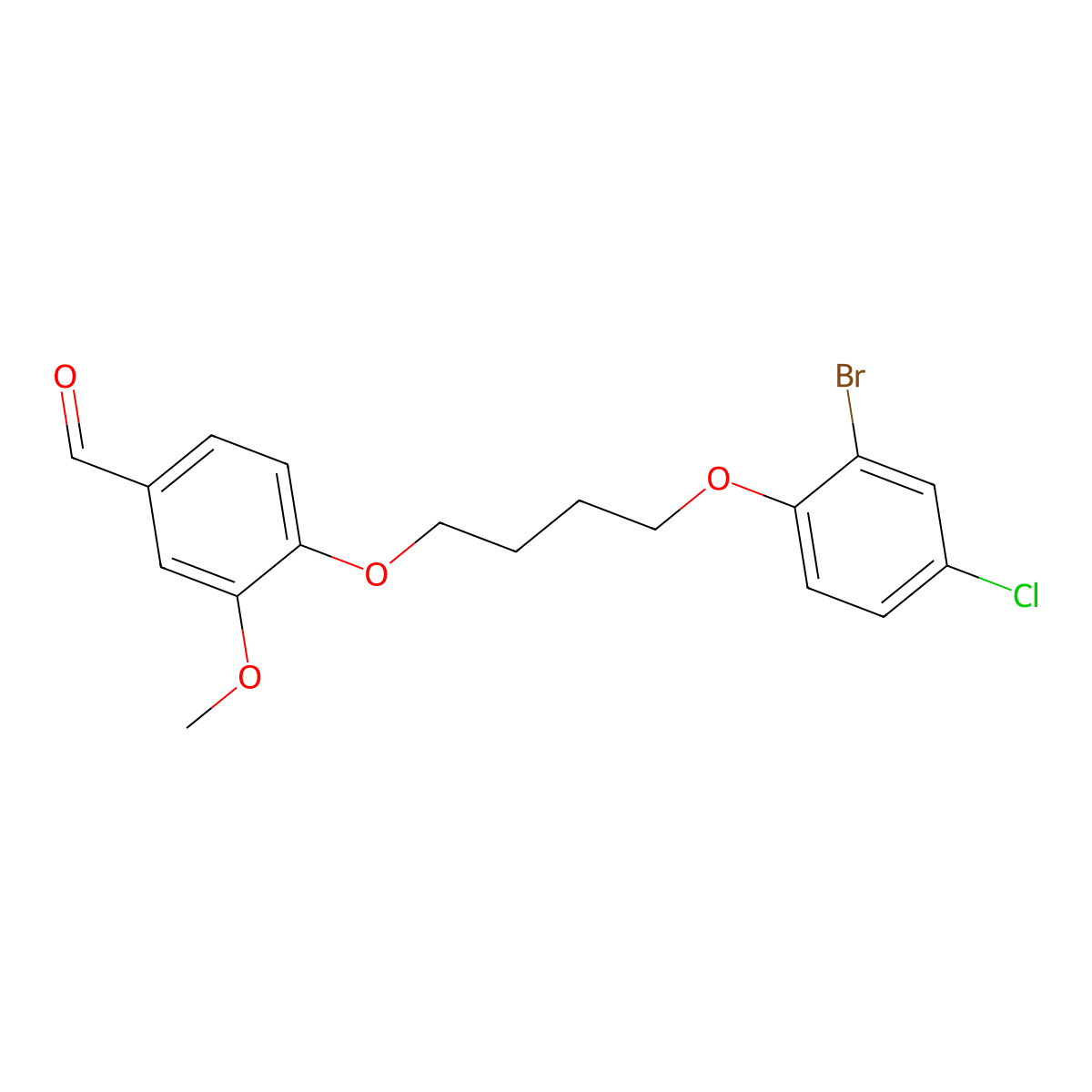 4-[4-(2-Bromo-4-chlorophenoxy)butoxy]-3-methoxybenzaldehyde molecular structure, CAS 428495-56-1