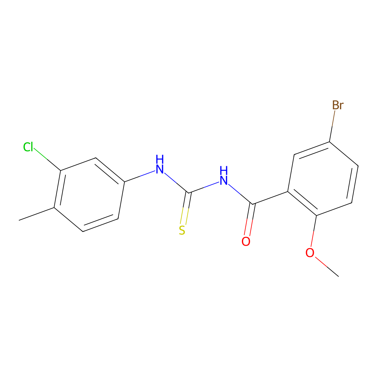 5-bromo-N-[(3-chloro-4-methylphenyl)carbamothioyl]-2-methoxybenzamide molecular structure, CAS 428495-66-3