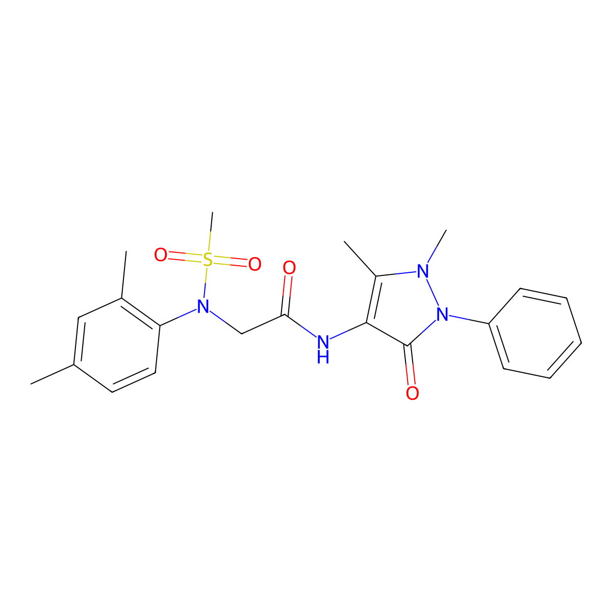 N-(1,5-dimethyl-3-oxo-2-phenyl-2,3-dihydro-1H-pyrazol-4-yl)-N~2~-(2,4-dimethylphenyl)-N~2~-(methylsulfonyl)glycinamide molecular structure, CAS 428495-82-3