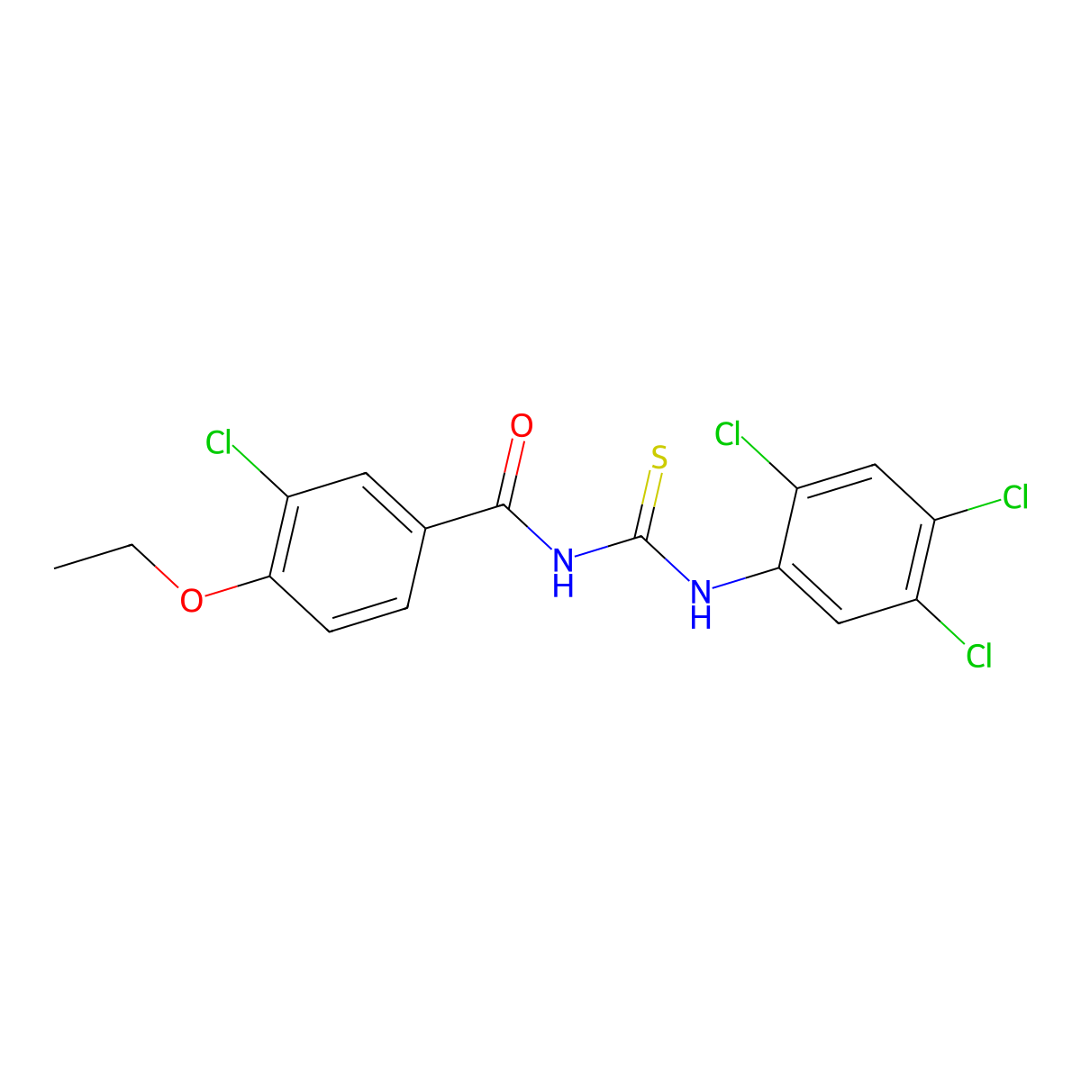 3-chloro-4-ethoxy-N-[(2,4,5-trichlorophenyl)carbamothioyl]benzamide molecular structure, CAS 428495-88-9
