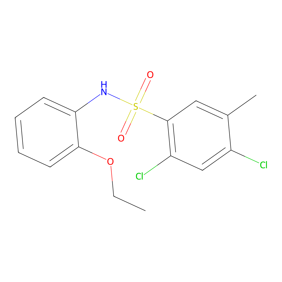 2,4-dichloro-N-(2-ethoxyphenyl)-5-methylbenzene-1-sulfonamide molecular structure, CAS 428495-95-8