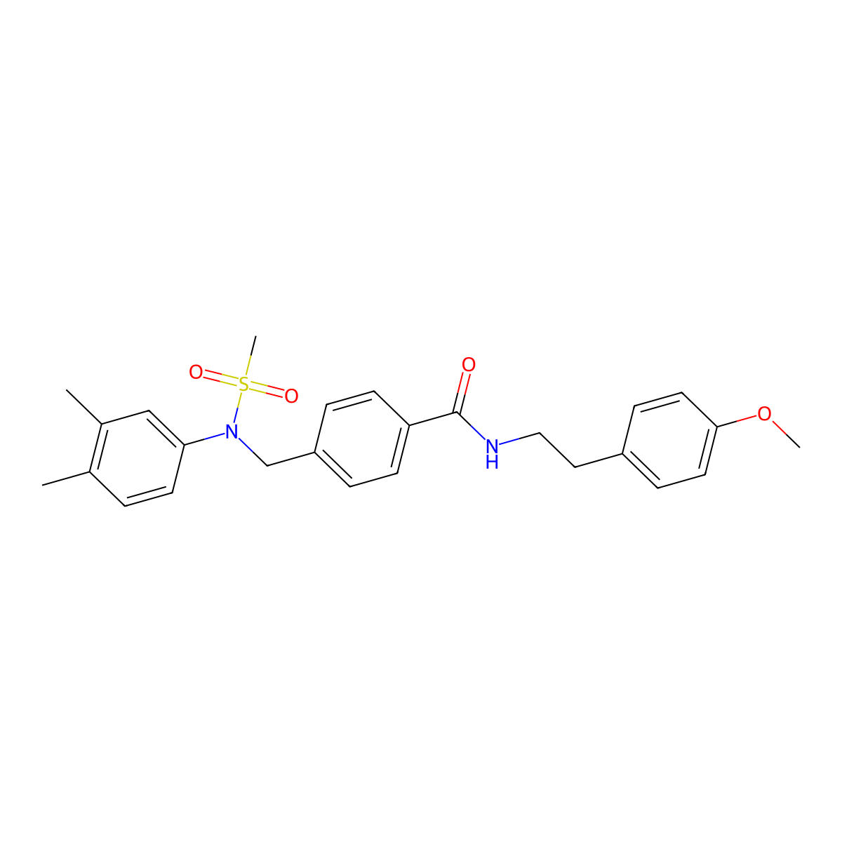 4-[(3,4-dimethyl-N-methylsulfonylanilino)methyl]-N-[2-(4-methoxyphenyl)ethyl]benzamide molecular structure, CAS 428495-97-0