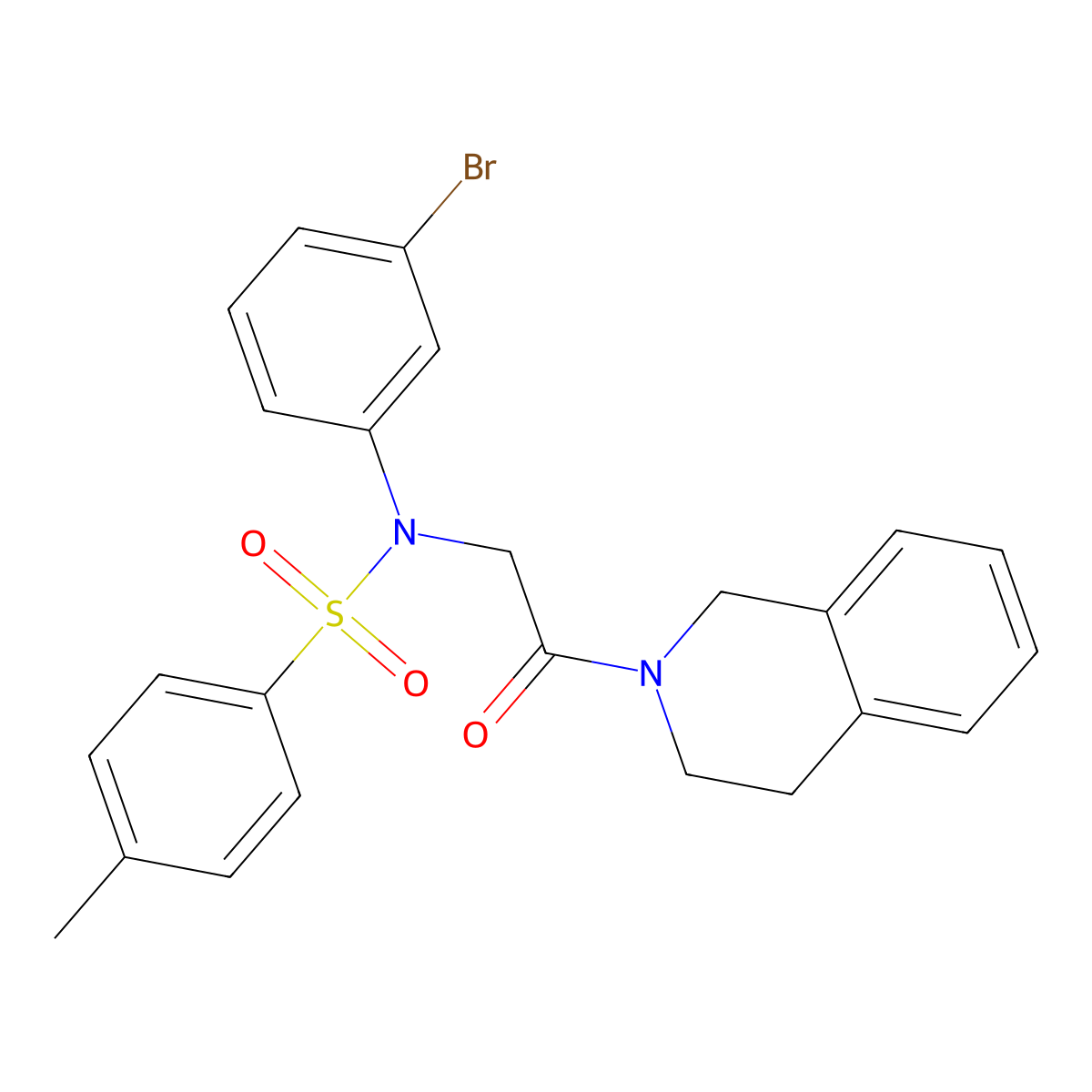 N-(3-bromophenyl)-N-[2-(3,4-dihydro-1H-isoquinolin-2-yl)-2-oxoethyl]-4-methylbenzenesulfonamide molecular structure, CAS 428495-99-2