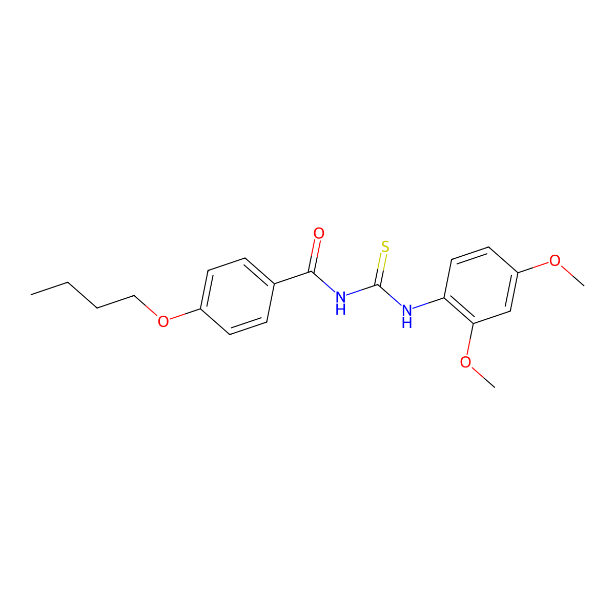 N-(4-butoxybenzoyl)-N'-(2,4-dimethoxyphenyl)thiourea molecular structure, CAS 428496-05-3