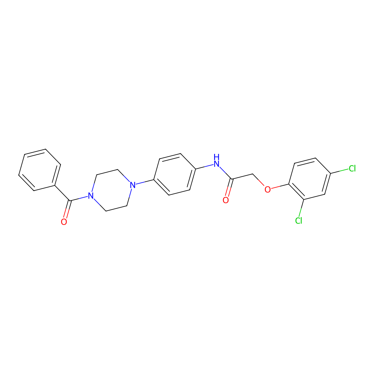 N-[4-(4-benzoylpiperazin-1-yl)phenyl]-2-(2,4-dichlorophenoxy)acetamide molecular structure, CAS 428496-11-1