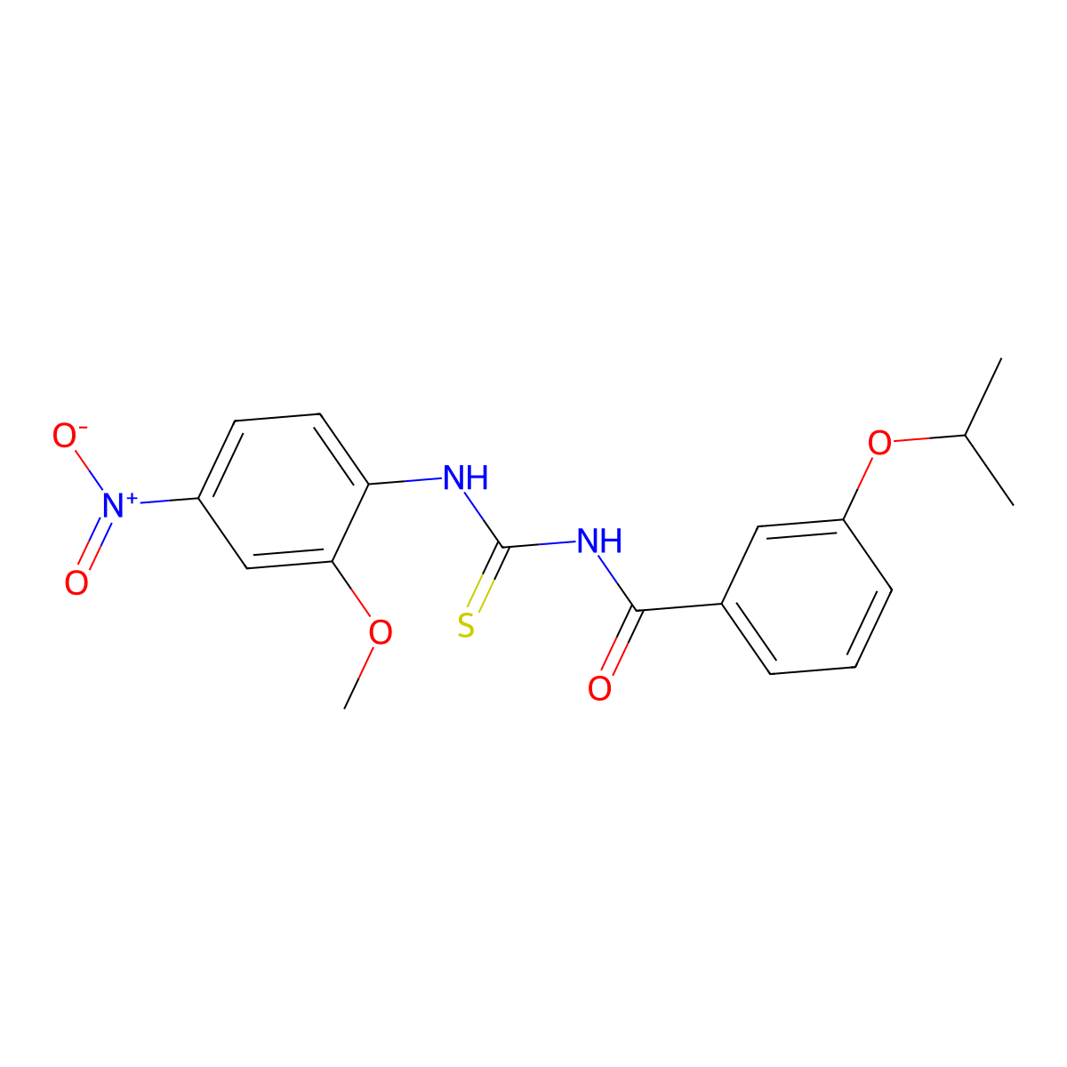 N-[(2-methoxy-4-nitrophenyl)carbamothioyl]-3-propan-2-yloxybenzamide molecular structure, CAS 428496-30-4