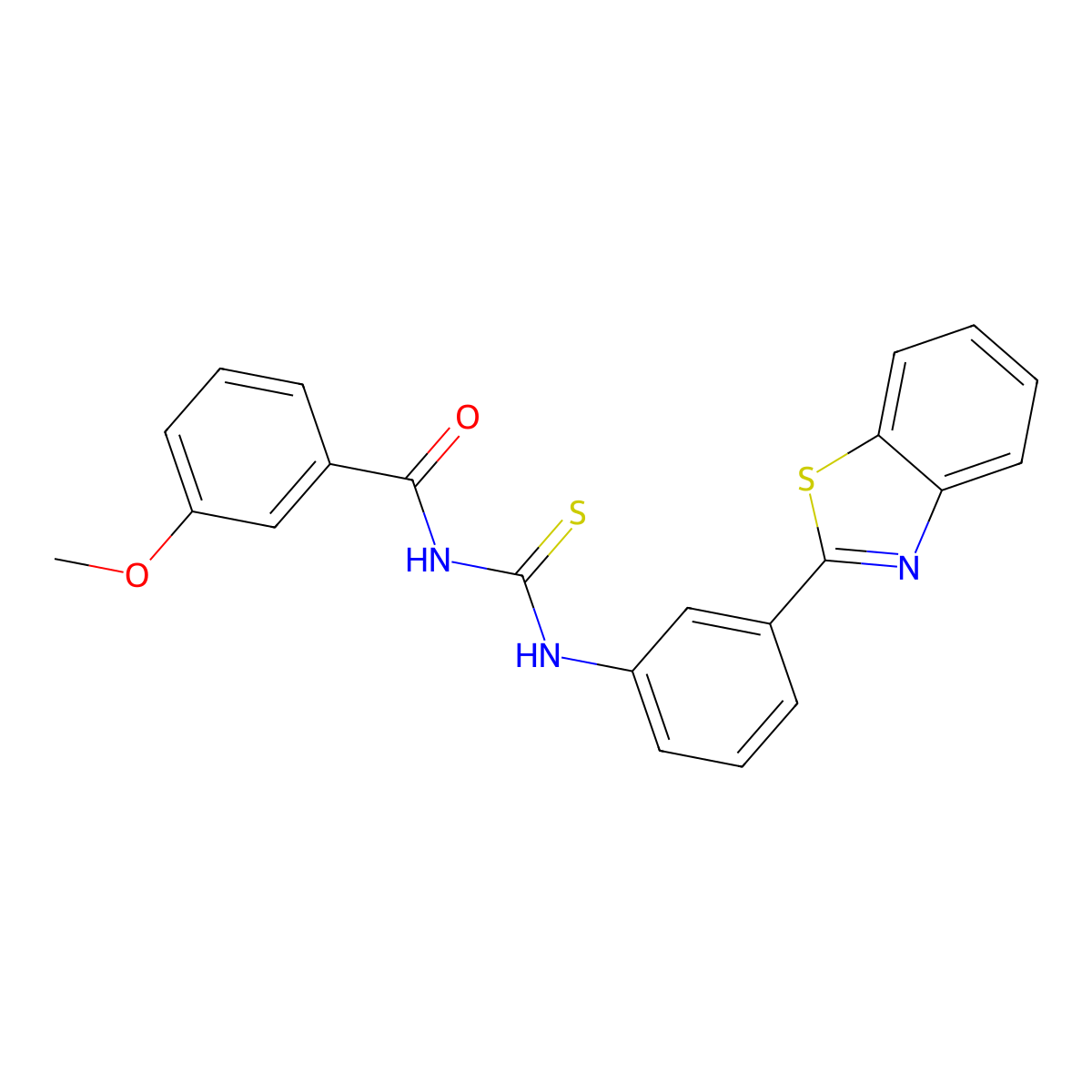 N-[[3-(1,3-benzothiazol-2-yl)phenyl]carbamothioyl]-3-methoxybenzamide molecular structure, CAS 428496-44-0