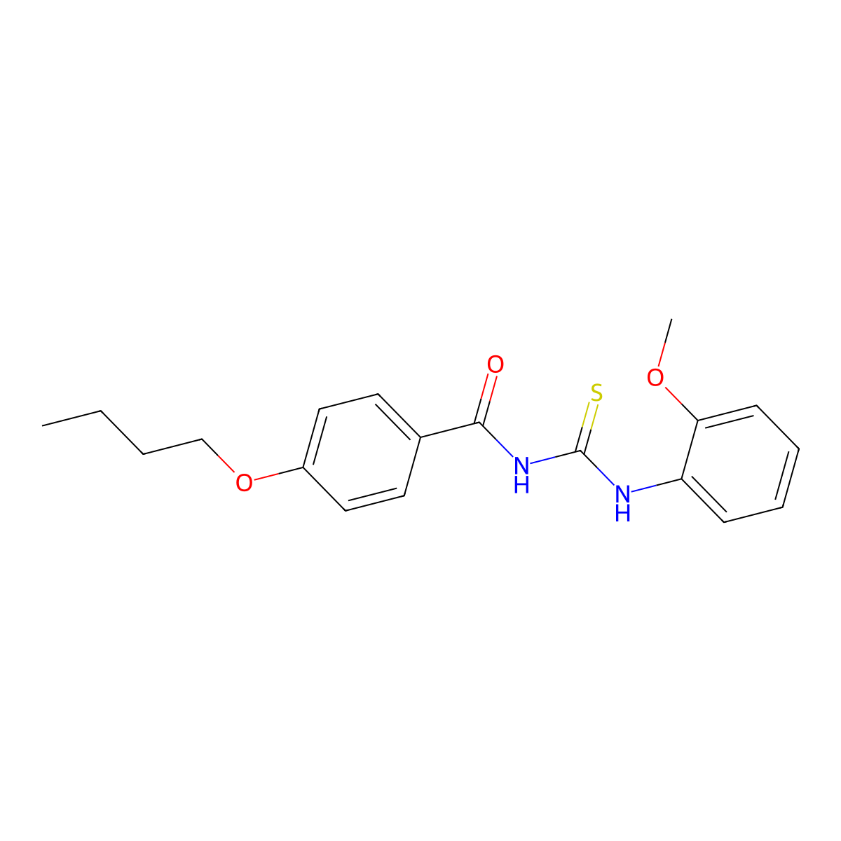 4-butoxy-N-[(2-methoxyphenyl)carbamothioyl]benzamide molecular structure, CAS 428496-57-5