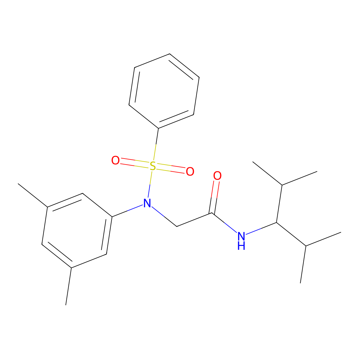 2-[N-(benzenesulfonyl)-3,5-dimethylanilino]-N-(2,4-dimethylpentan-3-yl)acetamide molecular structure, CAS 428496-61-1