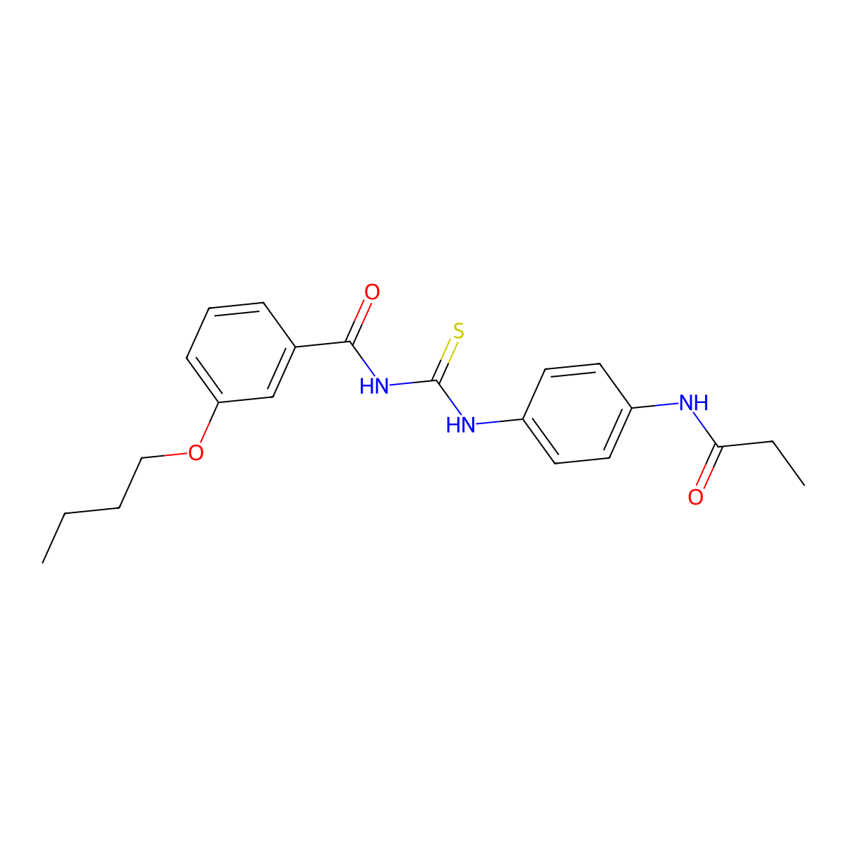 3-butoxy-N-[[4-(propanoylamino)phenyl]carbamothioyl]benzamide molecular structure, CAS 428496-70-2