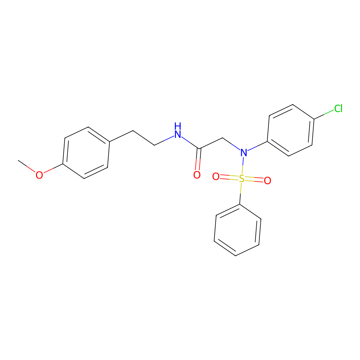 2-[N-(benzenesulfonyl)-4-chloroanilino]-N-[2-(4-methoxyphenyl)ethyl]acetamide molecular structure, CAS 428496-81-5