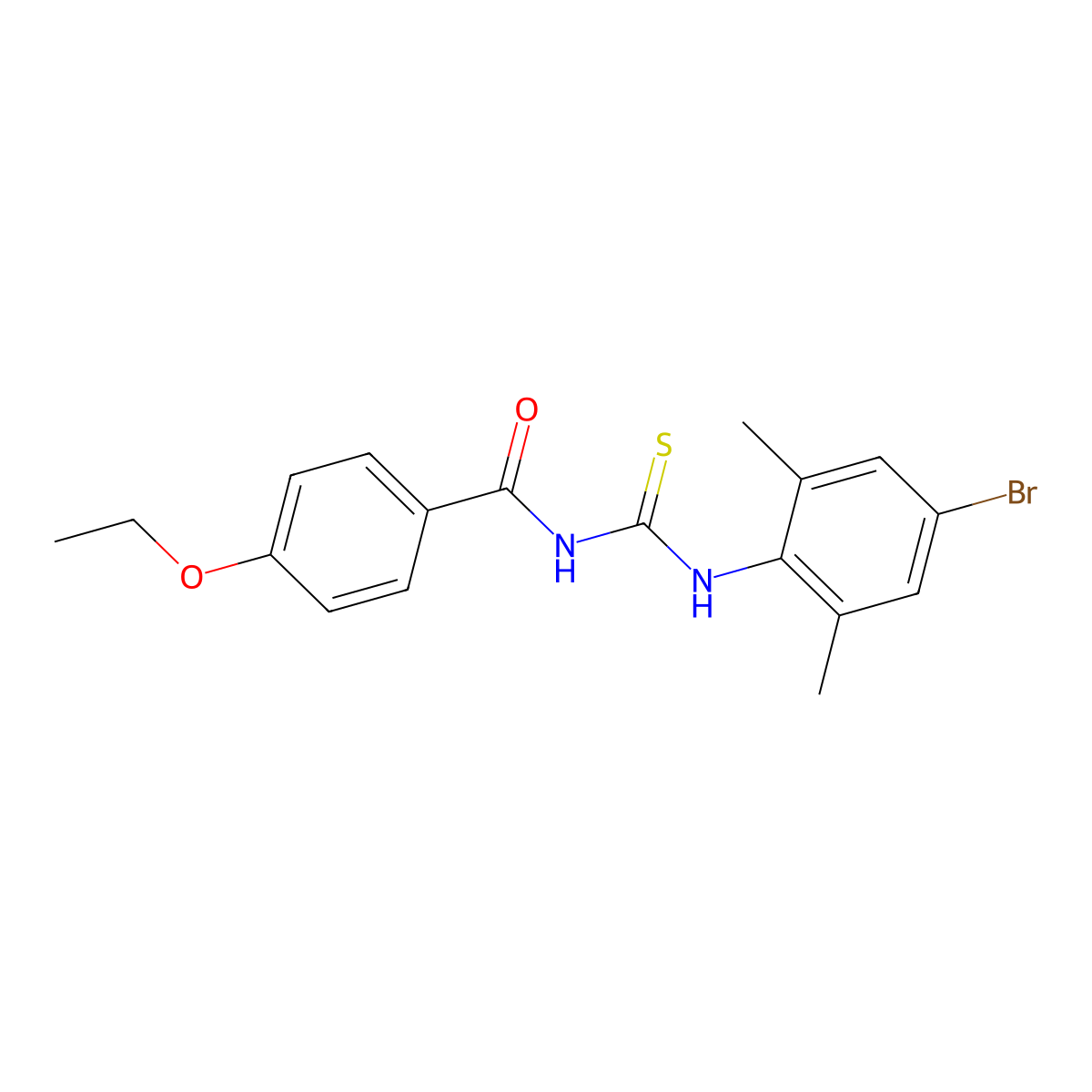N-[(4-bromo-2,6-dimethylphenyl)carbamothioyl]-4-ethoxybenzamide molecular structure, CAS 428496-82-6