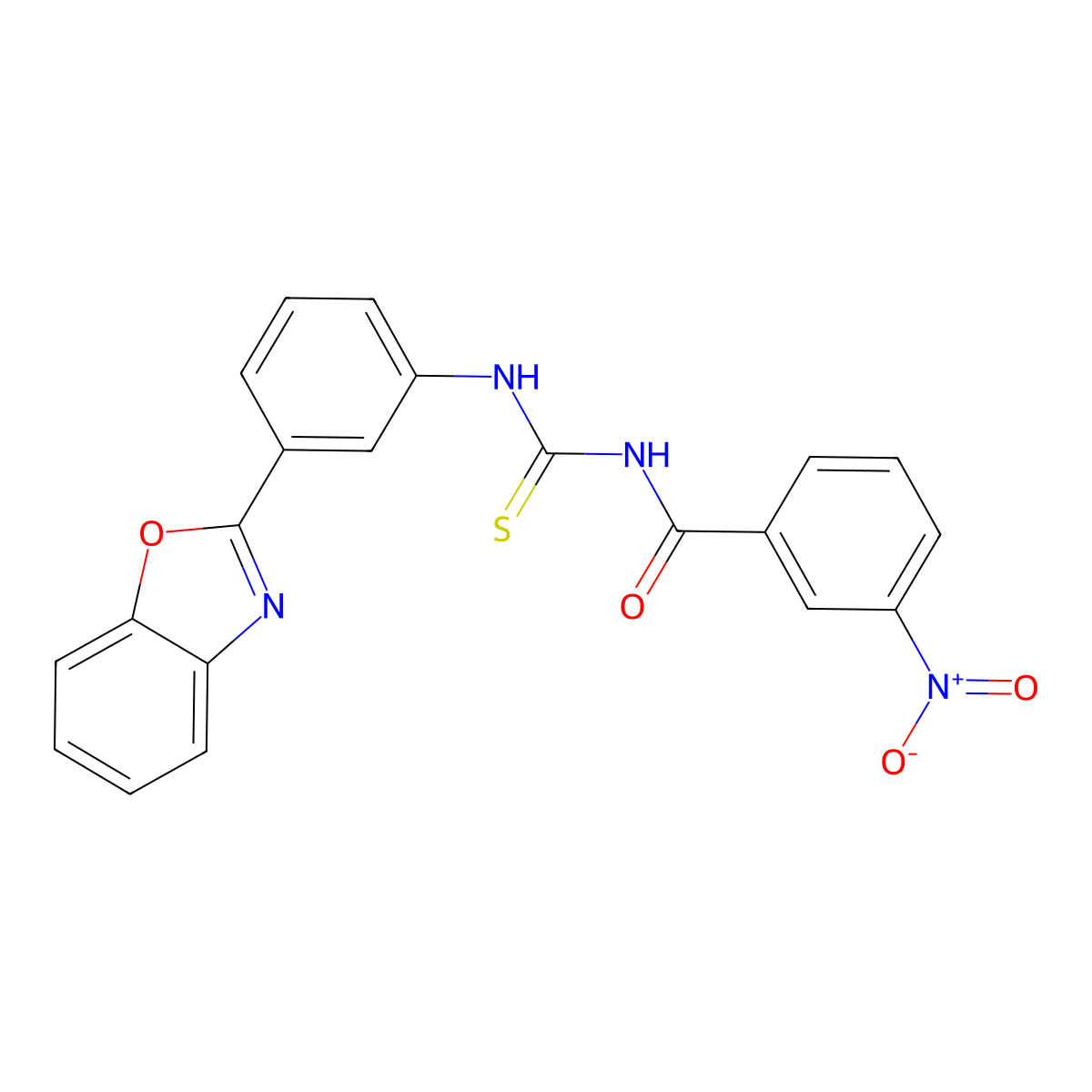 N-{[3-(1,3-benzoxazol-2-yl)phenyl]carbamothioyl}-3-nitrobenzamide molecular structure, CAS 428497-02-3