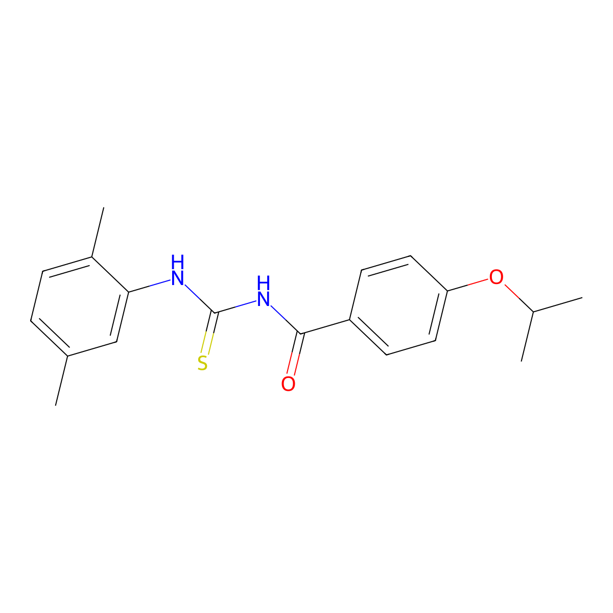 N-[(2,5-dimethylphenyl)carbamothioyl]-4-propan-2-yloxybenzamide molecular structure, CAS 428497-20-5