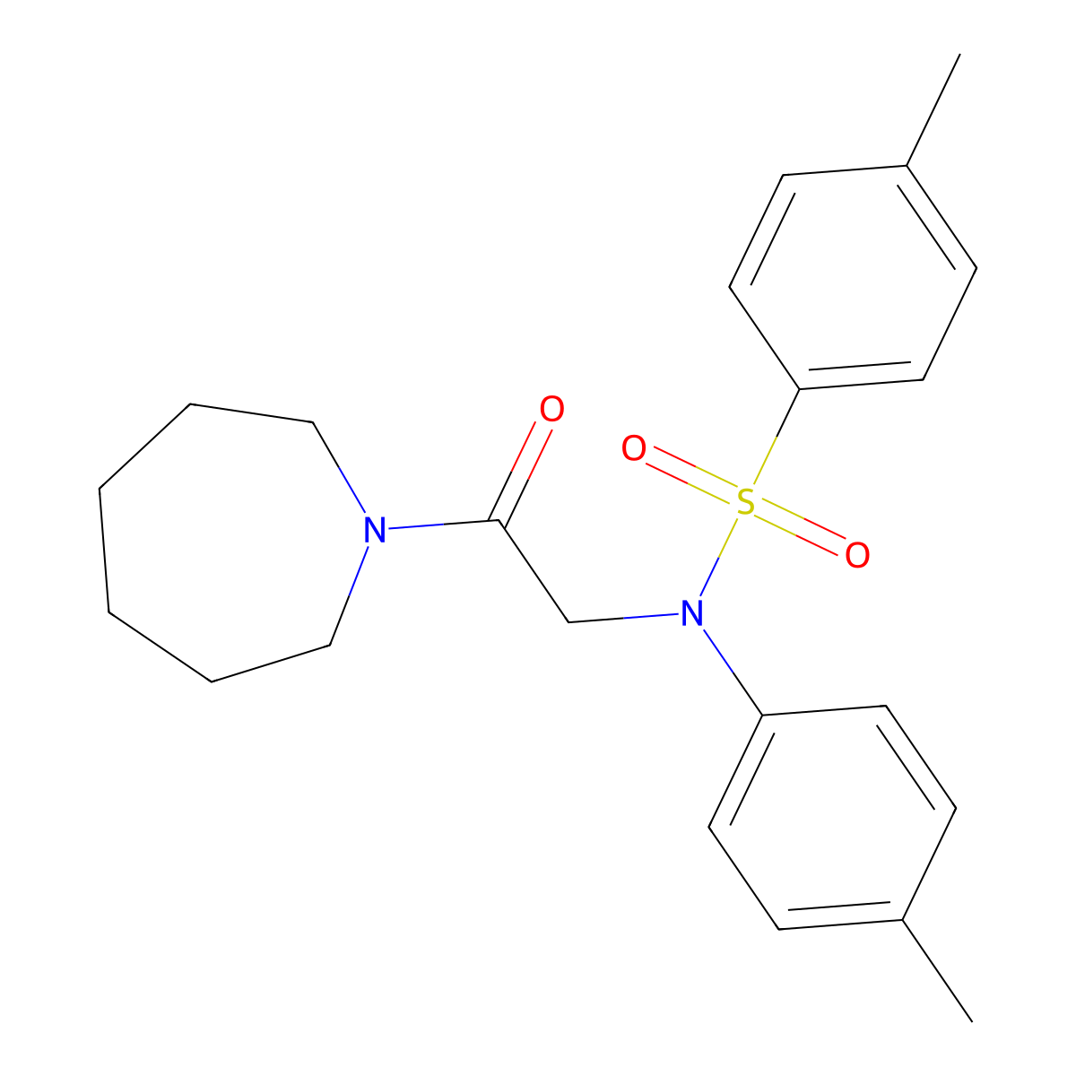N-[2-(azepan-1-yl)-2-oxoethyl]-4-methyl-N-(4-methylphenyl)benzenesulfonamide molecular structure, CAS 428497-24-9