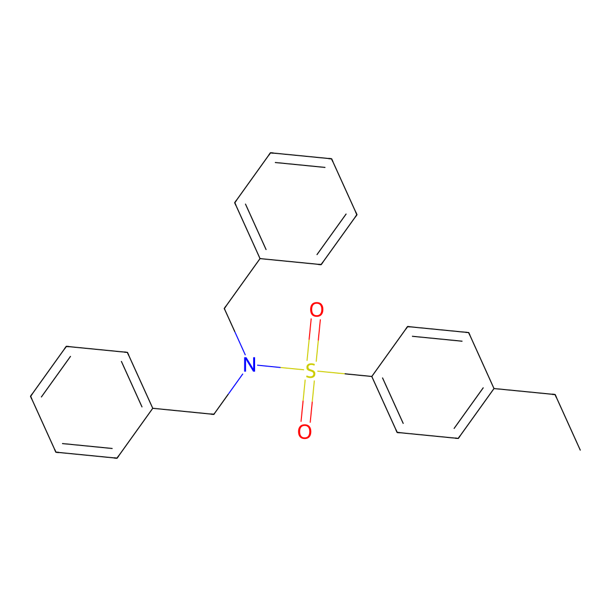 N,N-dibenzyl-4-ethylbenzenesulfonamide molecular structure, CAS 428497-40-9