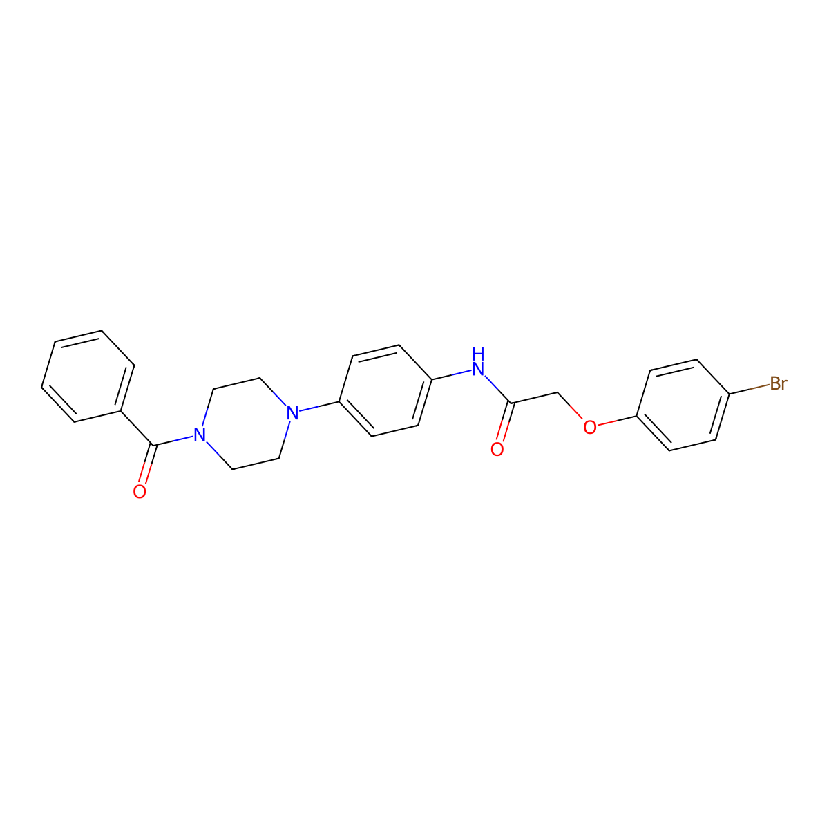 N-[4-(4-benzoylpiperazin-1-yl)phenyl]-2-(4-bromophenoxy)acetamide molecular structure, CAS 428497-56-7