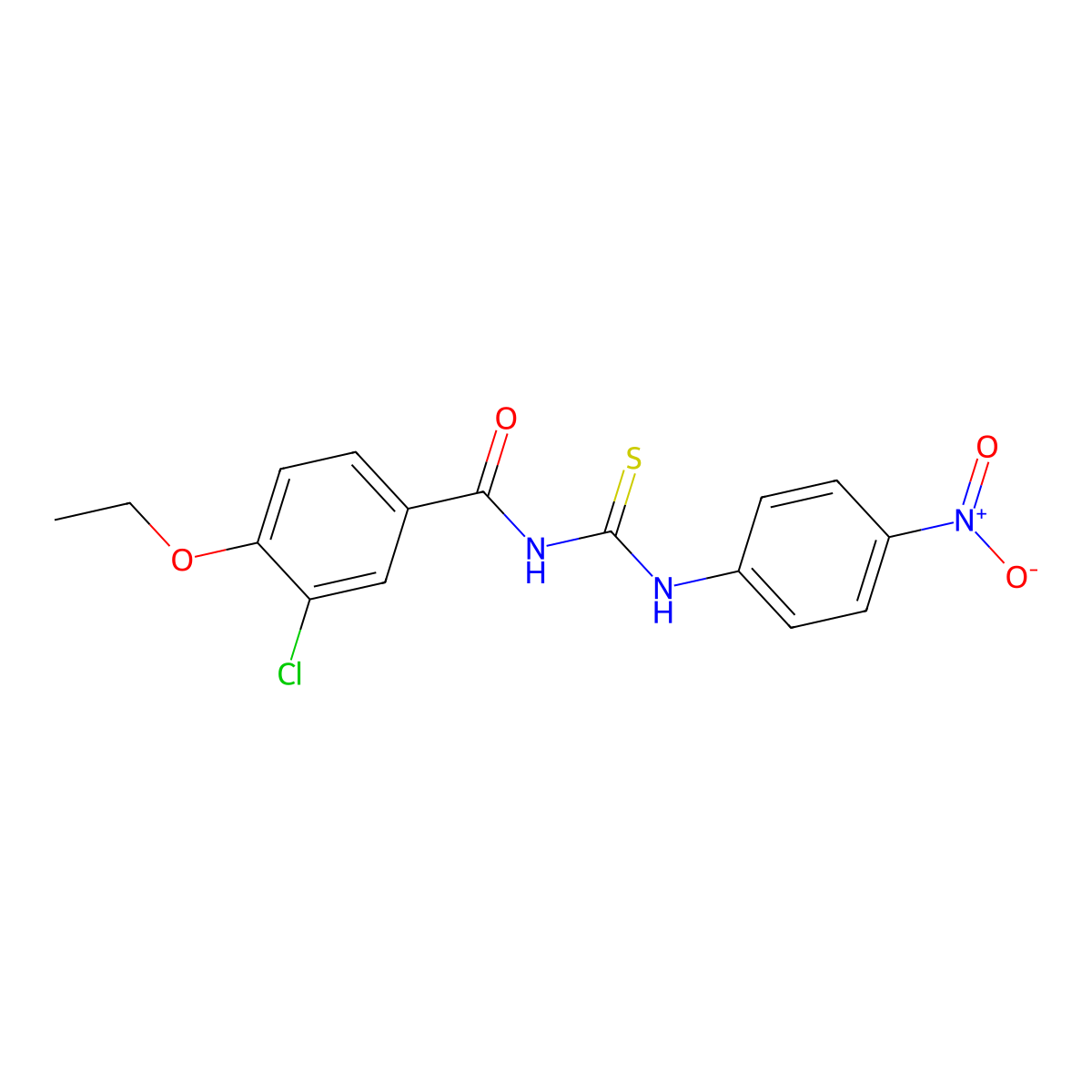 3-chloro-4-ethoxy-N-[(4-nitrophenyl)carbamothioyl]benzamide molecular structure, CAS 428497-84-1