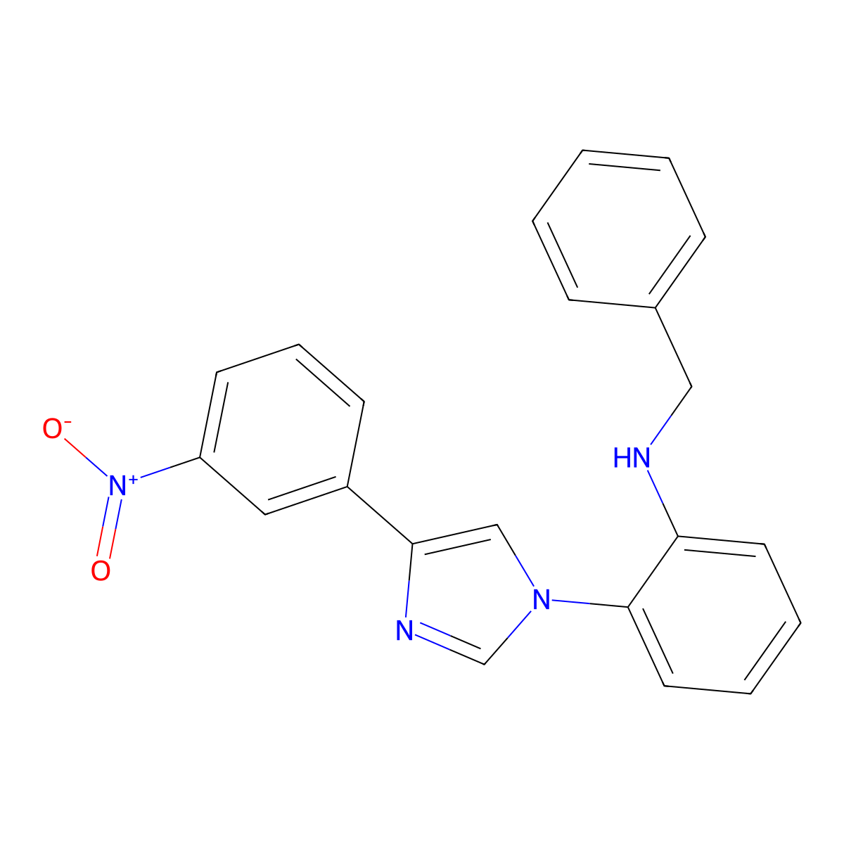 N-benzyl-2-[4-(3-nitrophenyl)imidazol-1-yl]aniline molecular structure, CAS 428498-24-2