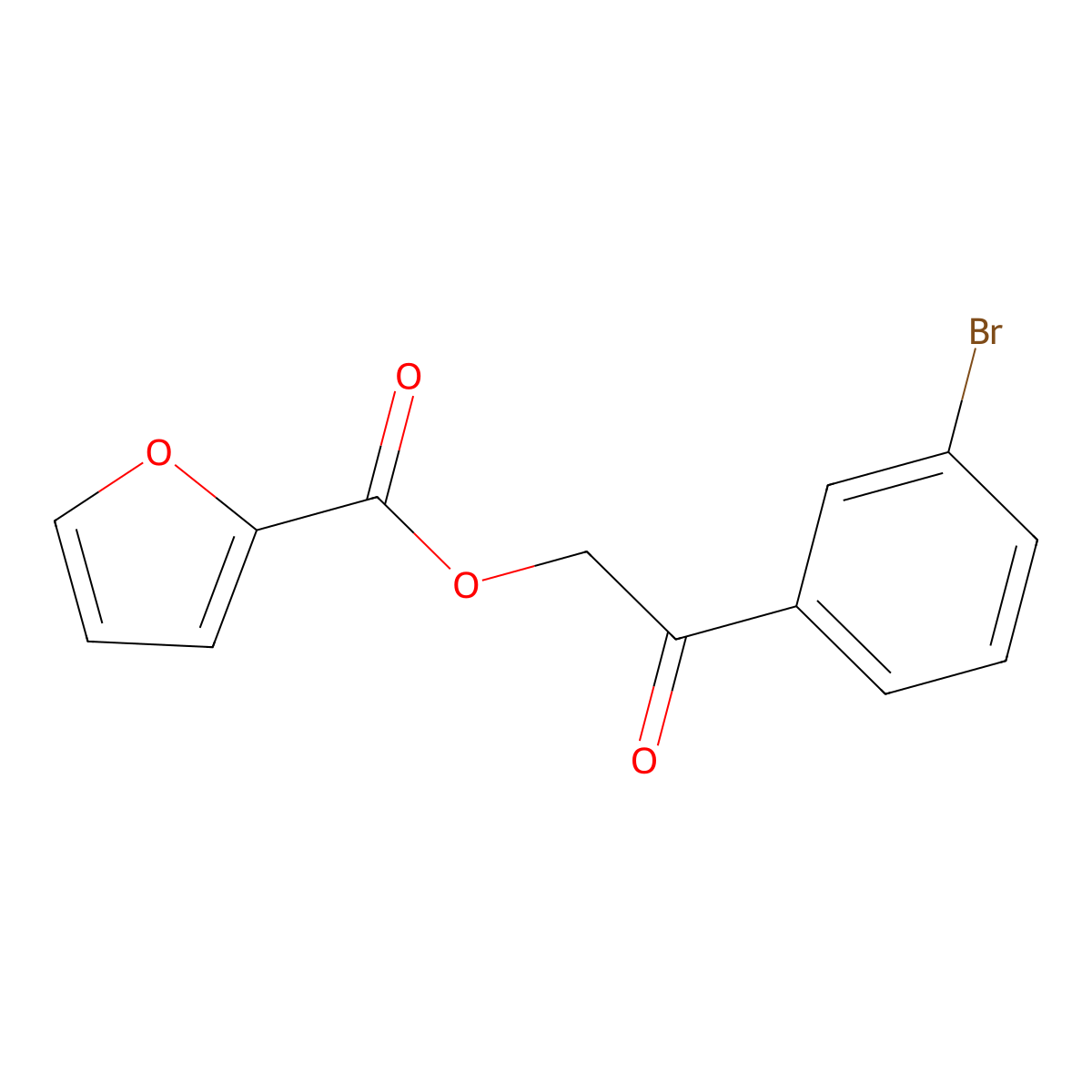 2-(3-Bromophenyl)-2-oxoethyl furan-2-carboxylate molecular structure, CAS 428498-25-3
