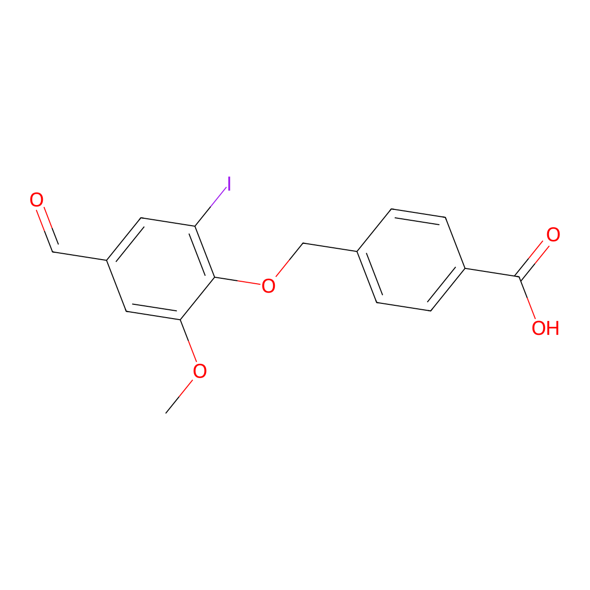 4-[(4-Formyl-2-iodo-6-methoxyphenoxy)methyl]benzoic acid molecular structure, CAS 428498-47-9