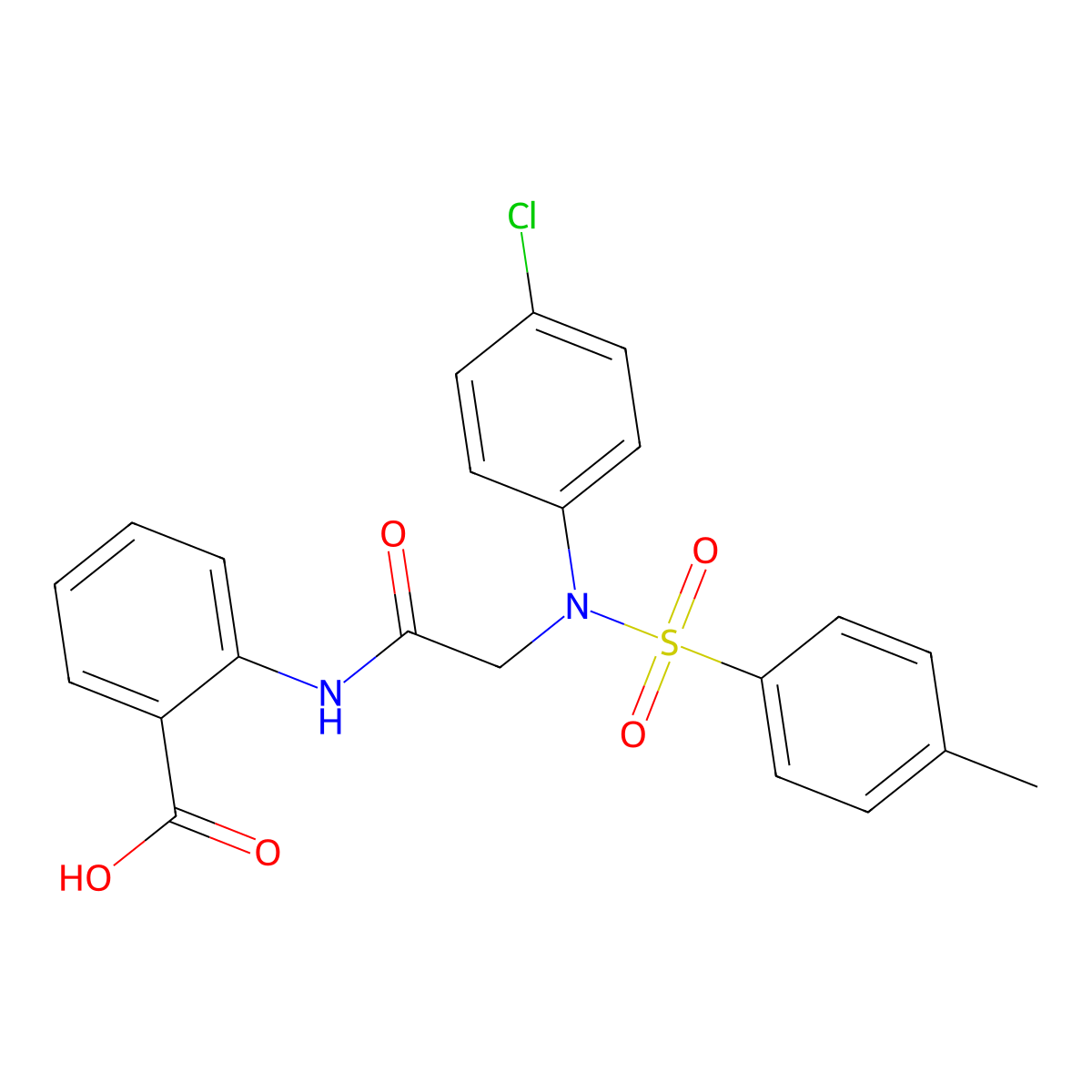 2-({N-(4-chlorophenyl)-N-[(4-methylphenyl)sulfonyl]glycyl}amino)benzoic acid molecular structure, CAS 428498-54-8