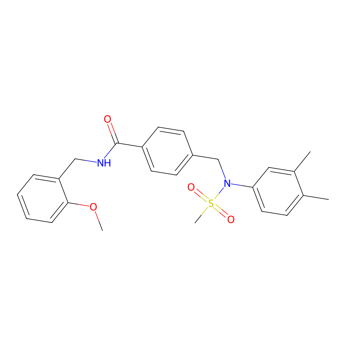 4-{[(3,4-dimethylphenyl)(methylsulfonyl)amino]methyl}-N-(2-methoxybenzyl)benzamide molecular structure, CAS 428498-64-0