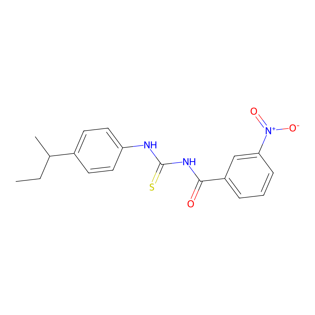 N-{[4-(butan-2-yl)phenyl]carbamothioyl}-3-nitrobenzamide molecular structure, CAS 428498-72-0