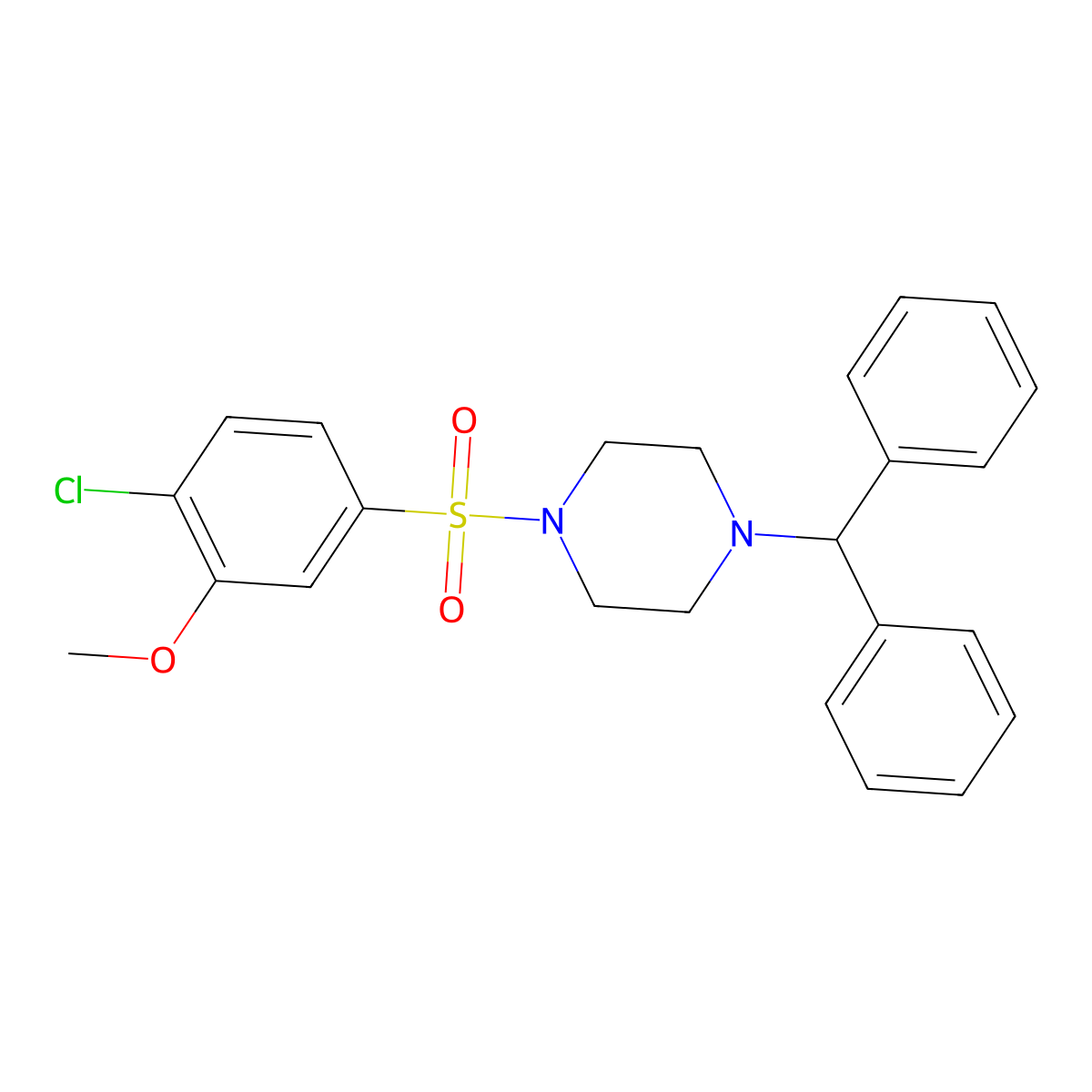 1-(4-Chloro-3-methoxybenzenesulfonyl)-4-(diphenylmethyl)piperazine molecular structure, CAS 428498-77-5