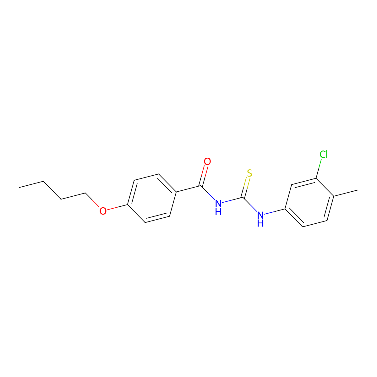 4-butoxy-N-[(3-chloro-4-methylphenyl)carbamothioyl]benzamide molecular structure, CAS 428498-78-6