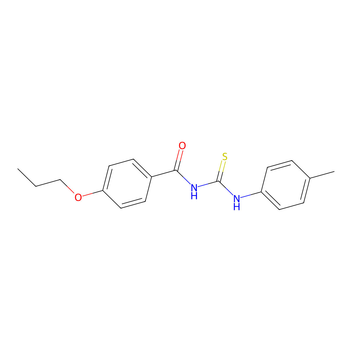 N-[(4-methylphenyl)carbamothioyl]-4-propoxybenzamide molecular structure, CAS 428498-90-2