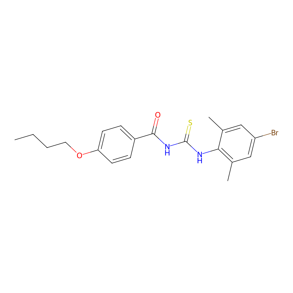 N-[(4-bromo-2,6-dimethylphenyl)carbamothioyl]-4-butoxybenzamide molecular structure, CAS 428498-94-6