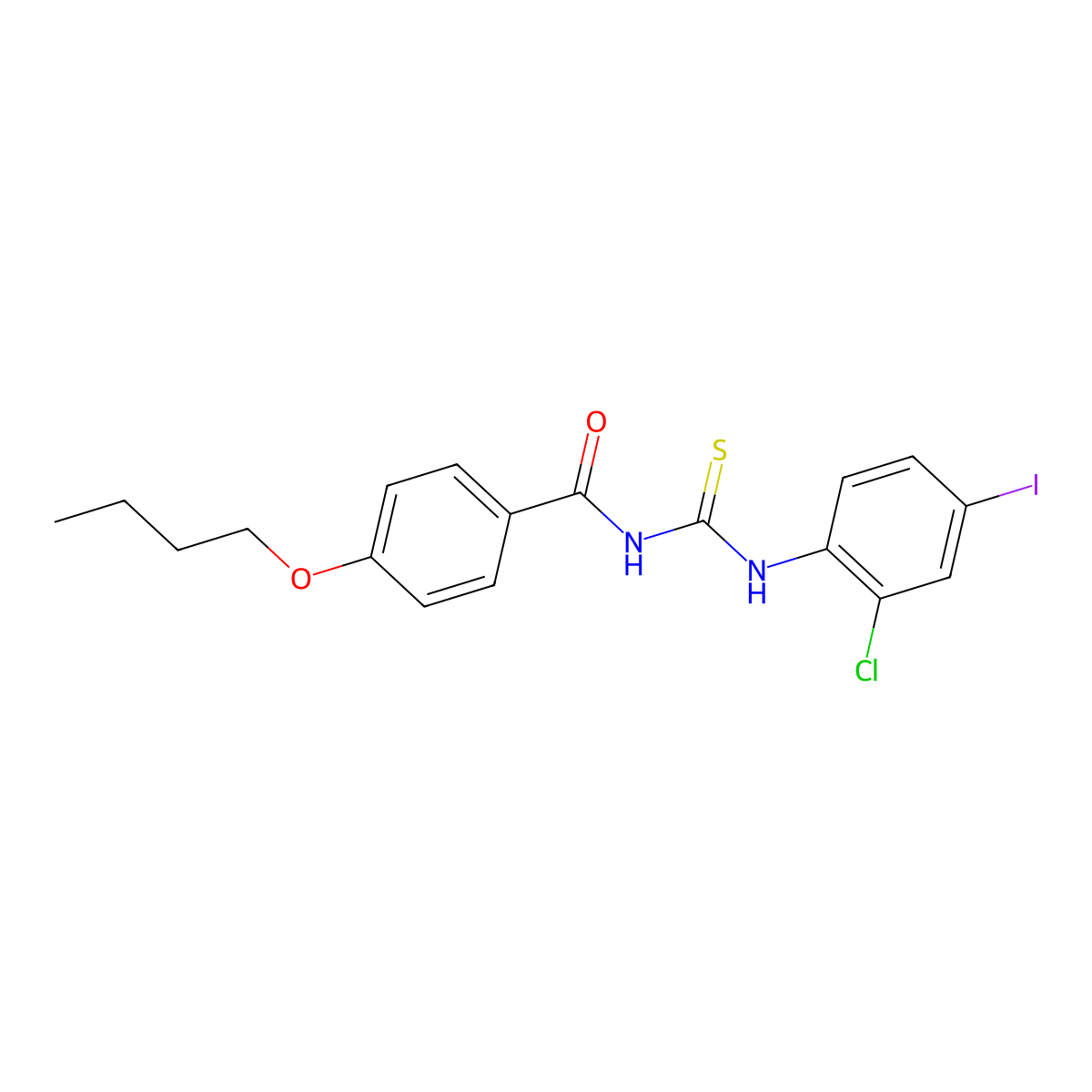 4-butoxy-N-[(2-chloro-4-iodophenyl)carbamothioyl]benzamide molecular structure, CAS 428499-02-9