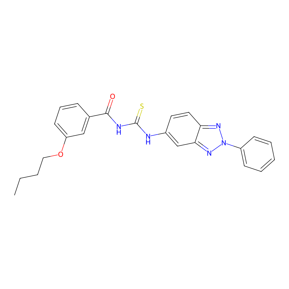 3-butoxy-N-[(2-phenylbenzotriazol-5-yl)carbamothioyl]benzamide molecular structure, CAS 428499-19-8