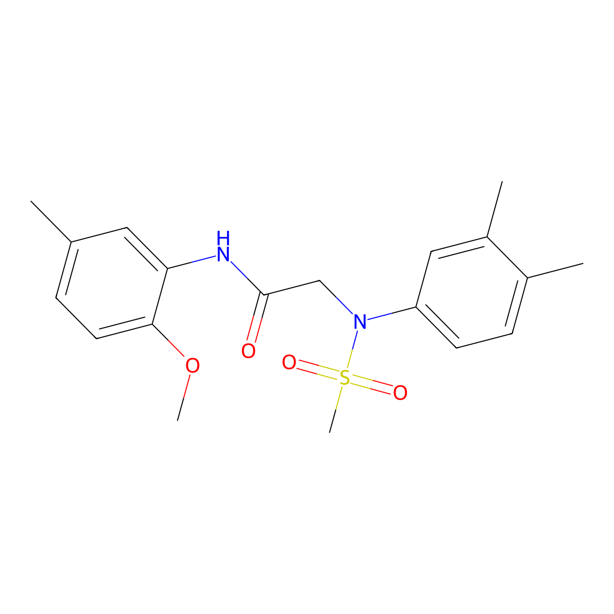 2-(3,4-dimethyl-N-methylsulfonylanilino)-N-(2-methoxy-5-methylphenyl)acetamide molecular structure, CAS 428499-21-2