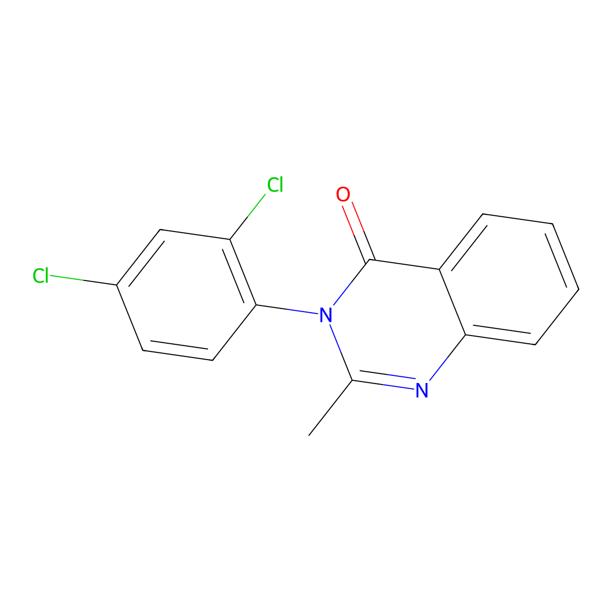 4(3H)-Quinazolinone, 3-(2,4-dichlorophenyl)-2-methyl- molecular structure, CAS 4285-65-8