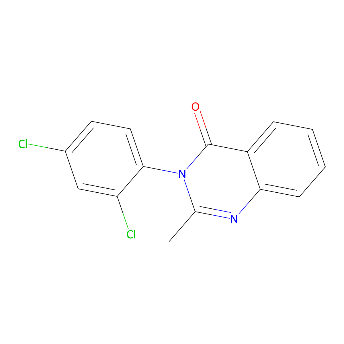 4(3H)-Quinazolinone, 3-(2,4-dichlorophenyl)-2-methyl- molecular structure, CAS 4285-65-8