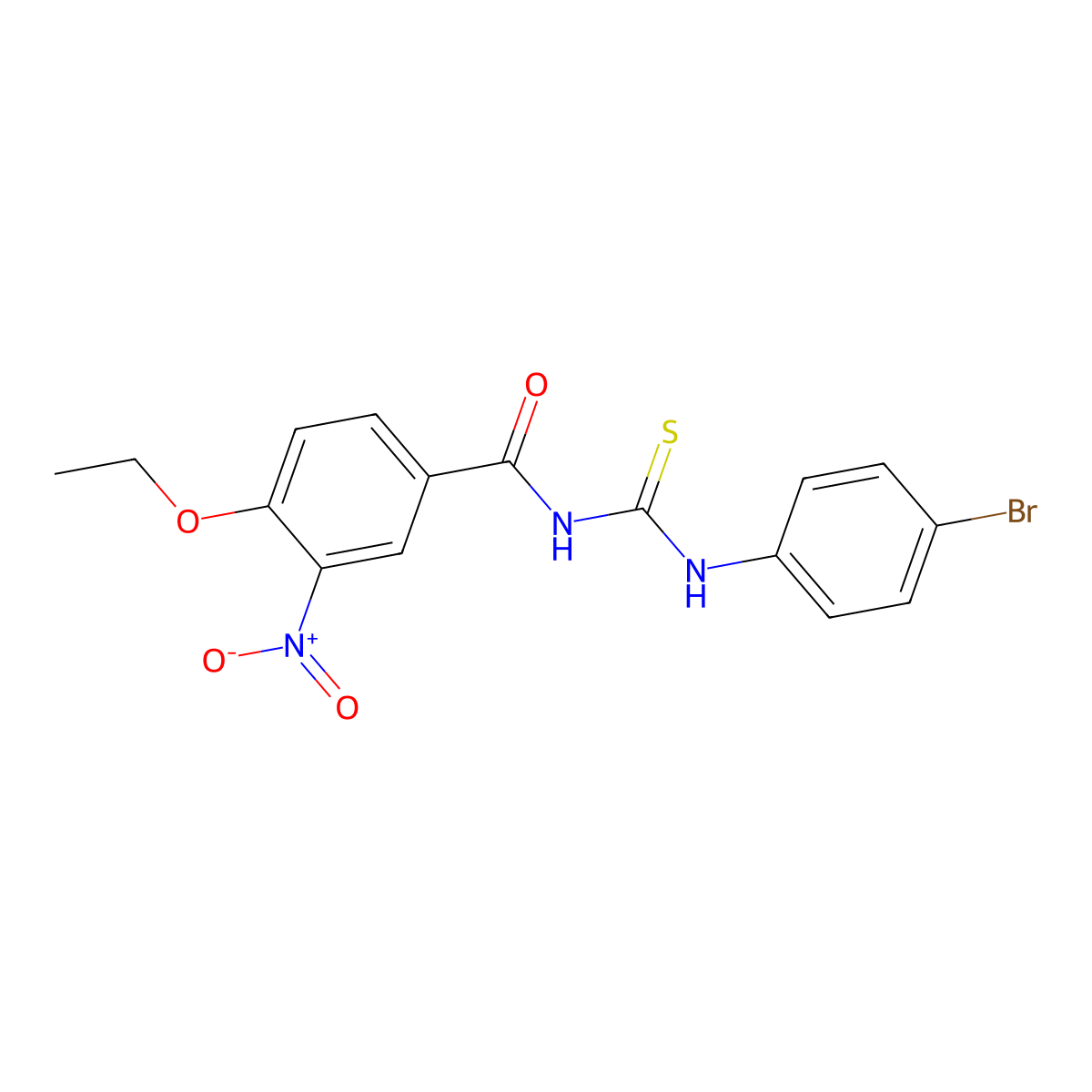 N-[(4-bromophenyl)carbamothioyl]-4-ethoxy-3-nitrobenzamide molecular structure, CAS 428501-19-3