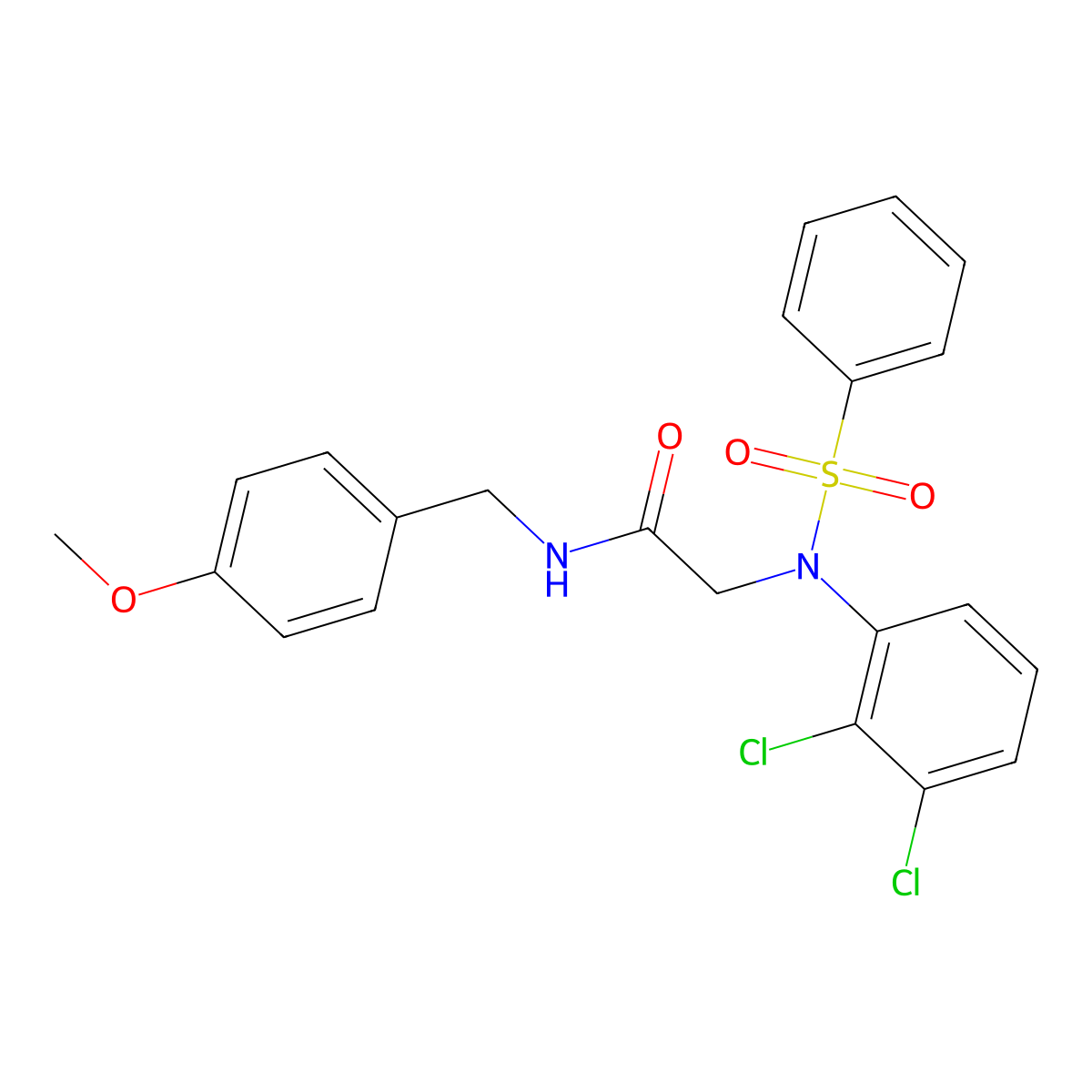 2-[N-(benzenesulfonyl)-2,3-dichloroanilino]-N-[(4-methoxyphenyl)methyl]acetamide molecular structure, CAS 428501-31-9