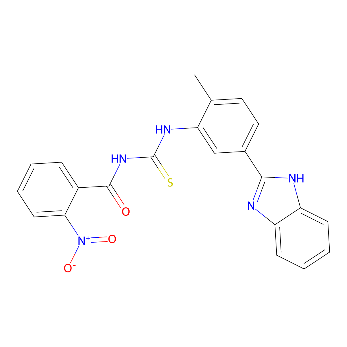 N-[[5-(1H-benzimidazol-2-yl)-2-methylphenyl]carbamothioyl]-2-nitrobenzamide molecular structure, CAS 428501-40-0
