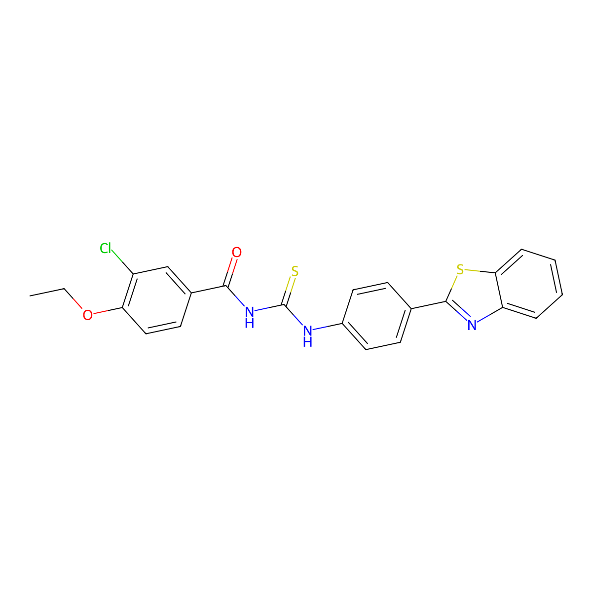 N-[[4-(1,3-benzothiazol-2-yl)phenyl]carbamothioyl]-3-chloro-4-ethoxybenzamide molecular structure, CAS 428501-41-1