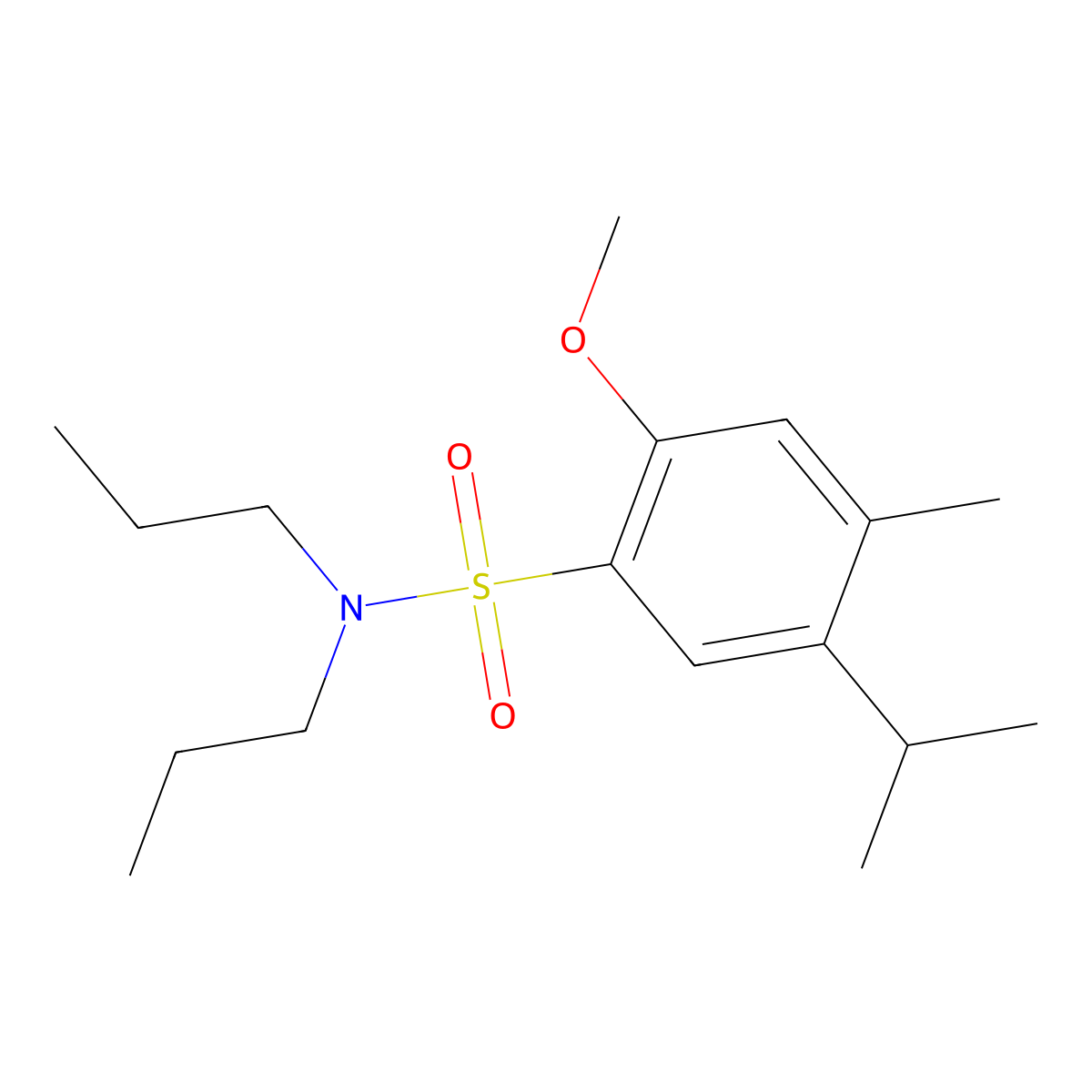 5-isopropyl-2-methoxy-4-methyl-N,N-dipropylbenzenesulfonamide molecular structure, CAS 428501-42-2