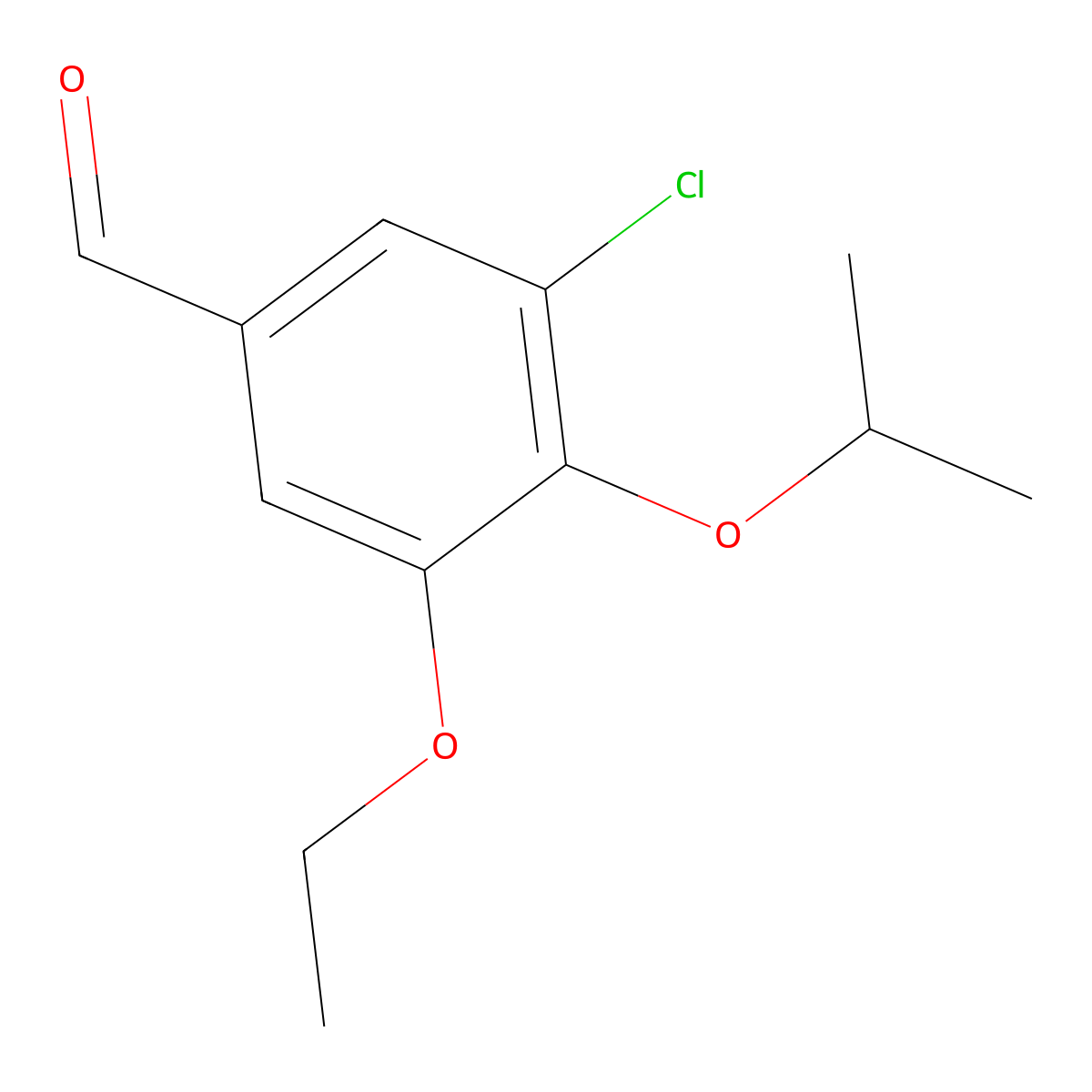 3-Chloro-5-ethoxy-4-(propan-2-yloxy)benzaldehyde molecular structure, CAS 428501-78-4