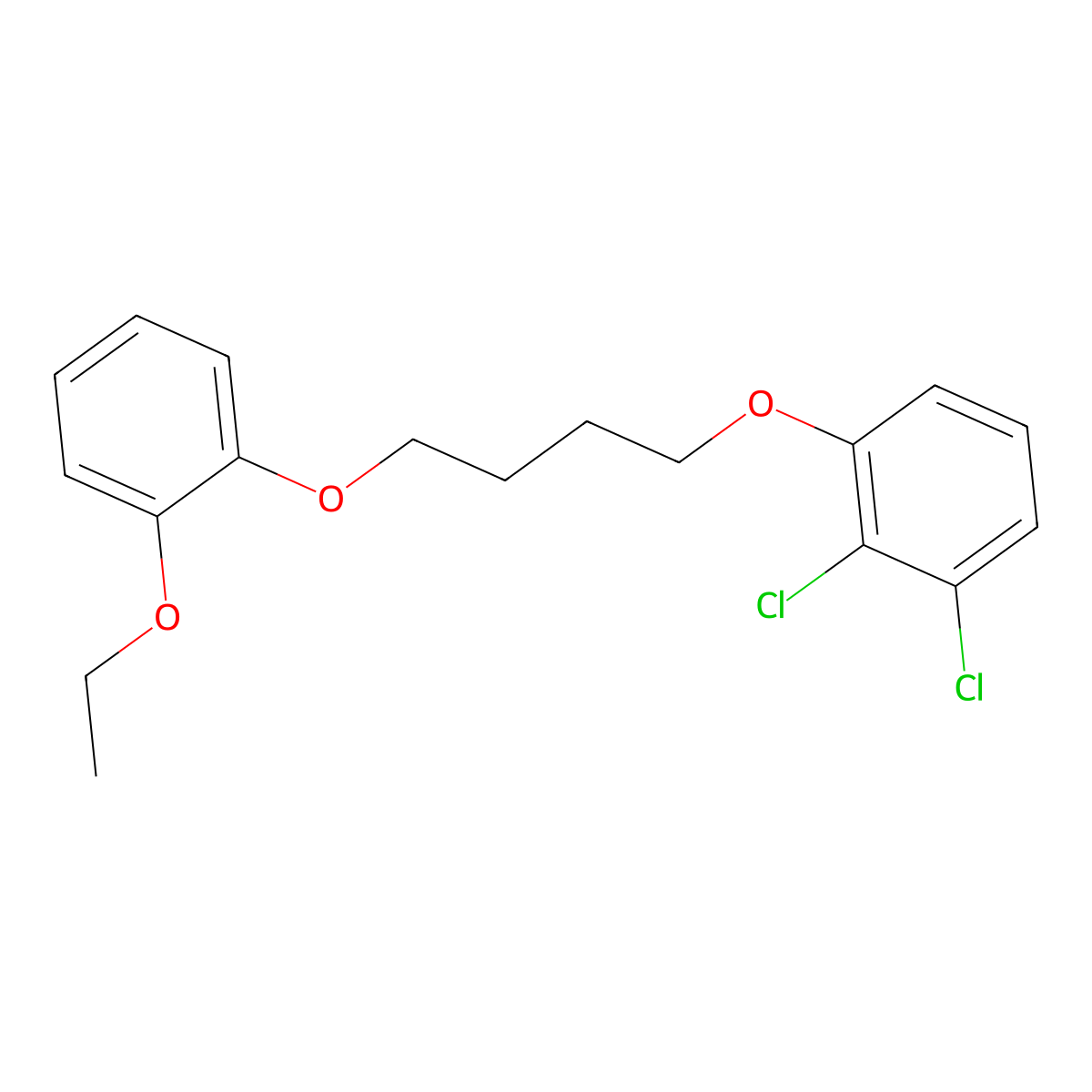 1,2-Dichloro-3-[4-(2-ethoxyphenoxy)butoxy]benzene molecular structure, CAS 428501-79-5