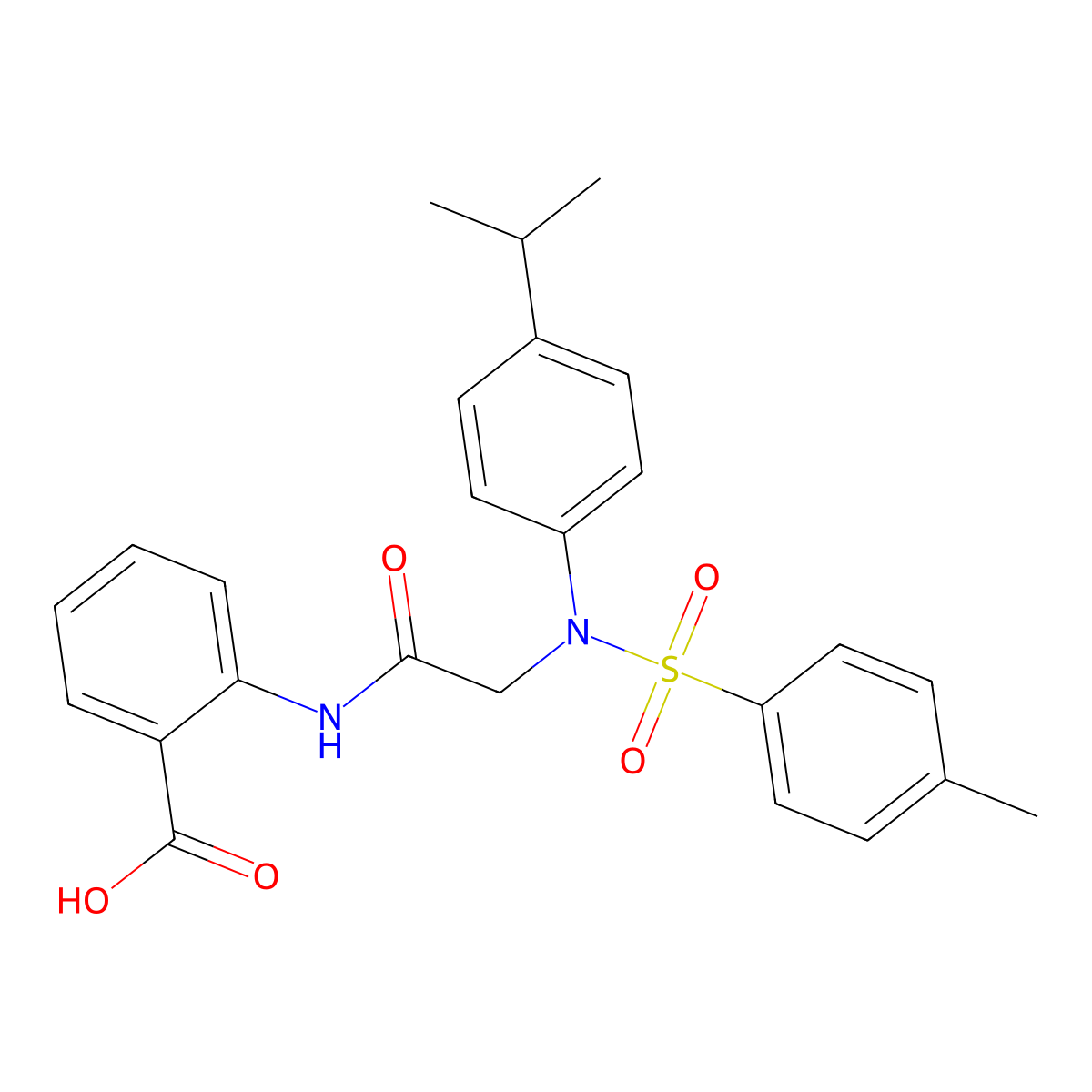 2-({N-[(4-methylphenyl)sulfonyl]-N-[4-(propan-2-yl)phenyl]glycyl}amino)benzoic acid molecular structure, CAS 428501-81-9