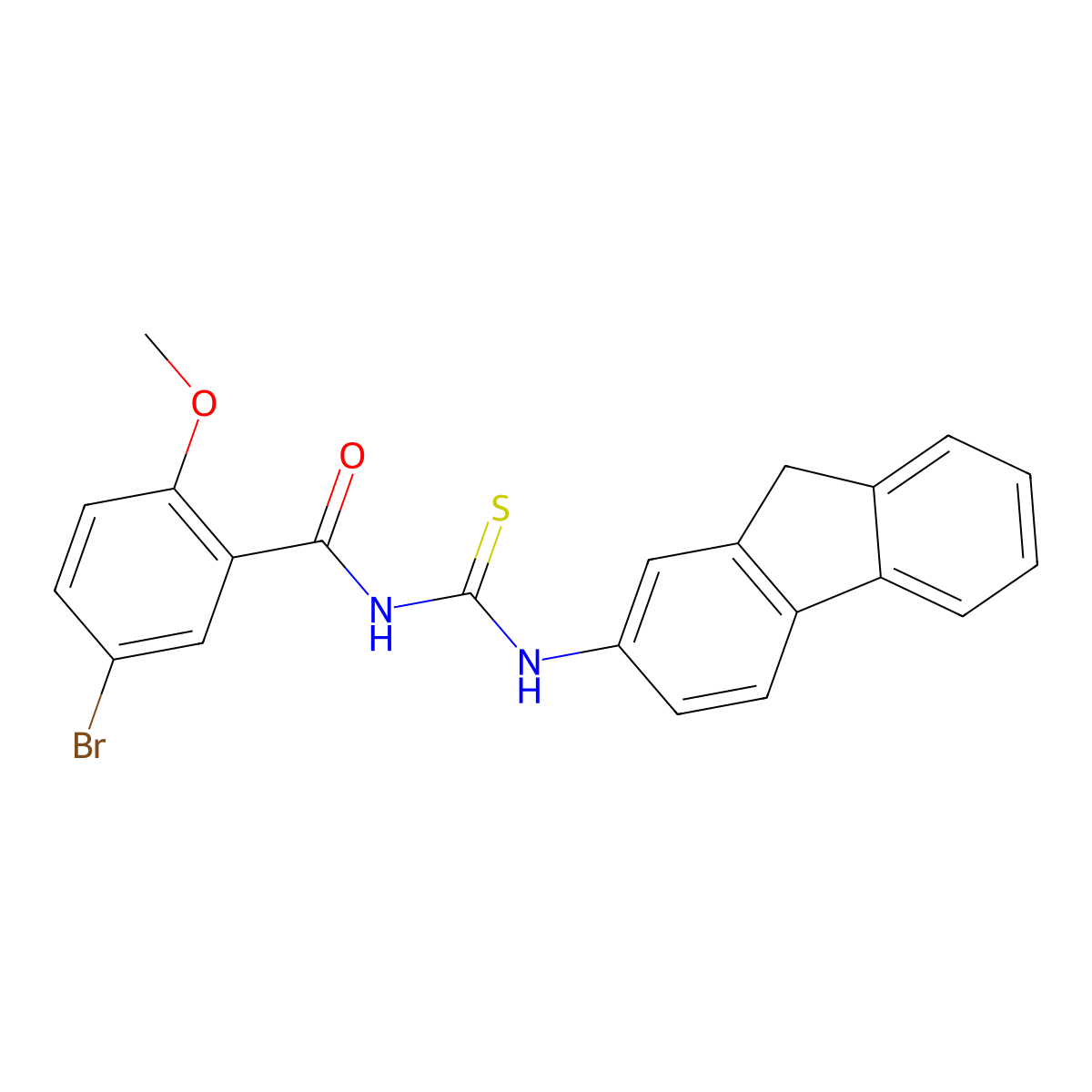 5-bromo-N-(9H-fluoren-2-ylcarbamothioyl)-2-methoxybenzamide molecular structure, CAS 428501-88-6