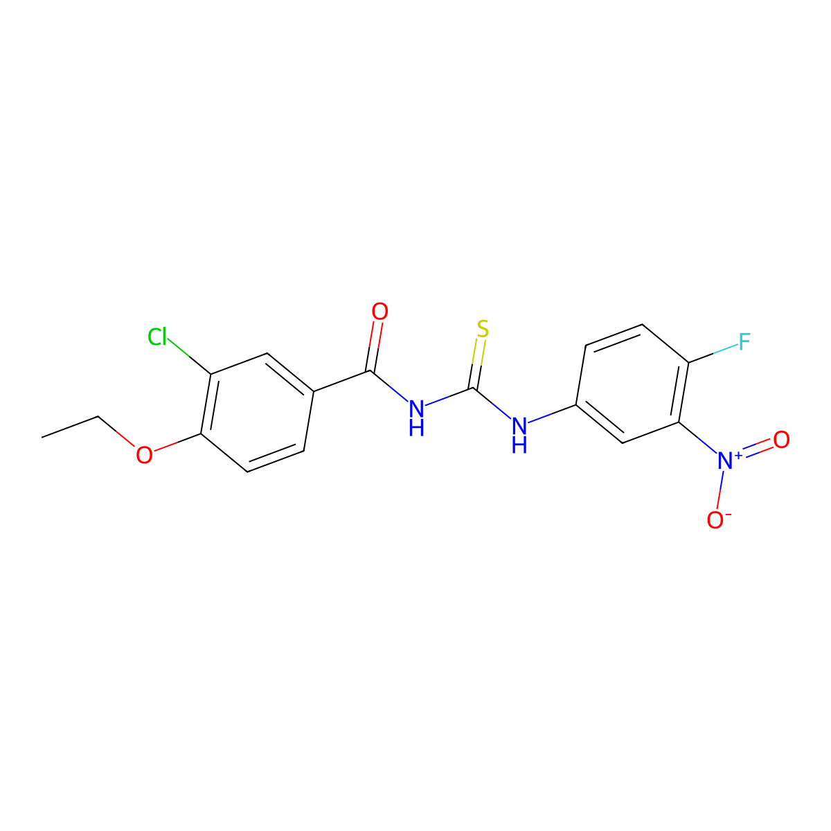 3-chloro-4-ethoxy-N-[(4-fluoro-3-nitrophenyl)carbamothioyl]benzamide molecular structure, CAS 428501-96-6
